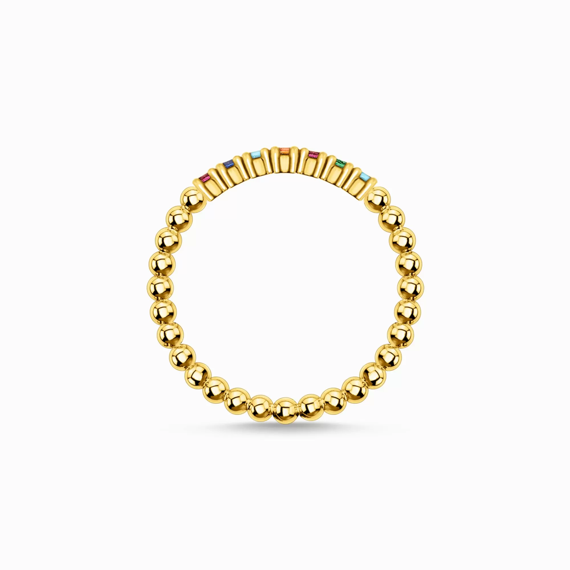 THOMAS SABO Ring dots colourful stones gold-Women Rings | 18-Carat Gold-Plating - 925 Silver