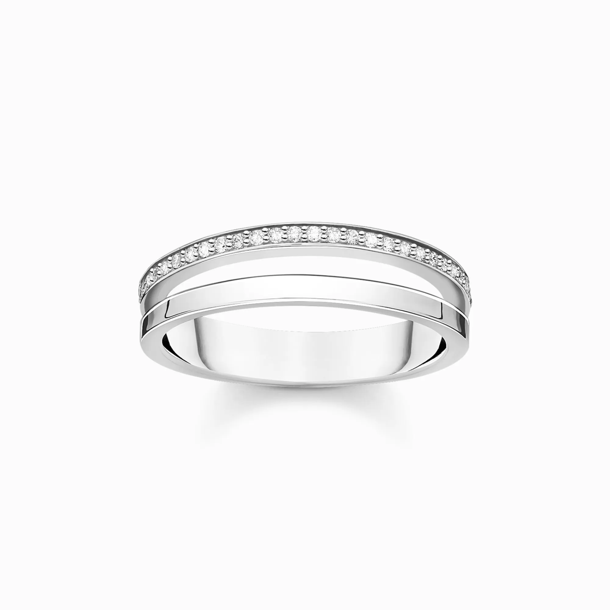 THOMAS SABO Ring double white stones silver-Women Rings