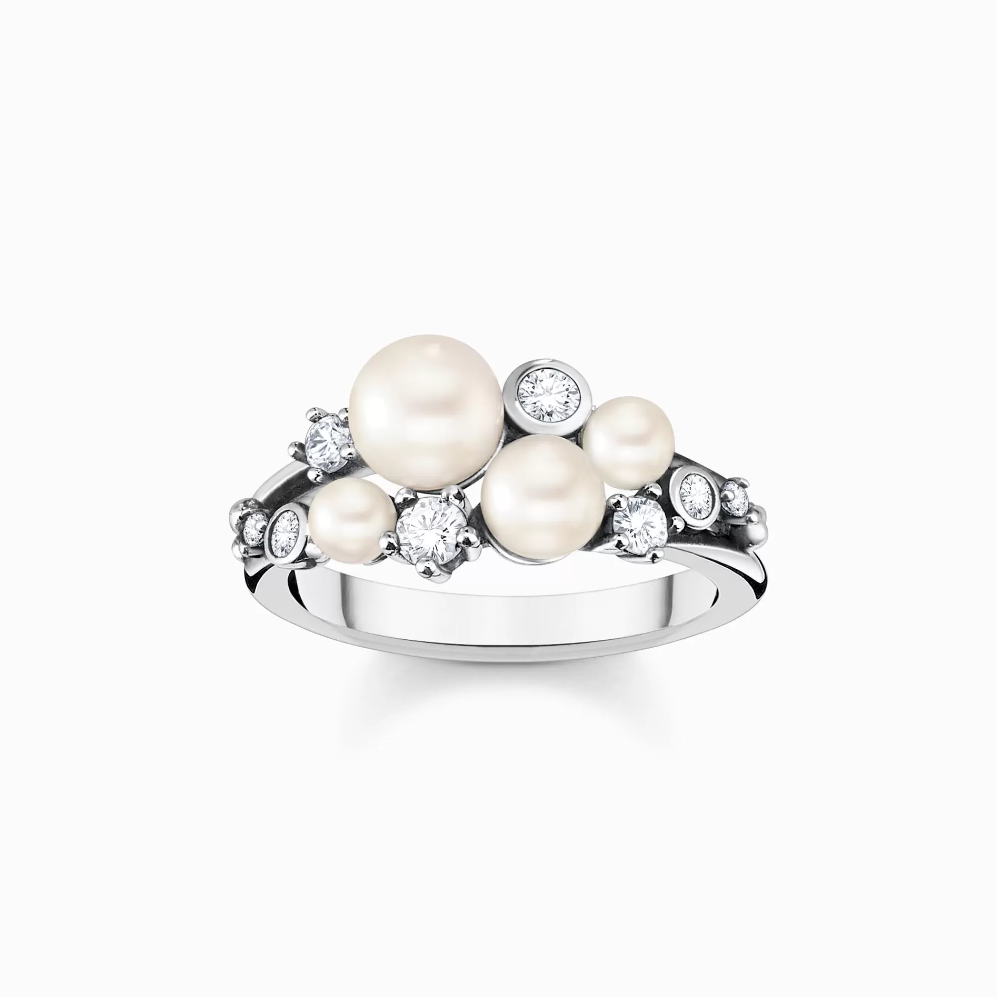 THOMAS SABO Ring pearls with white stones silver-Women Rings