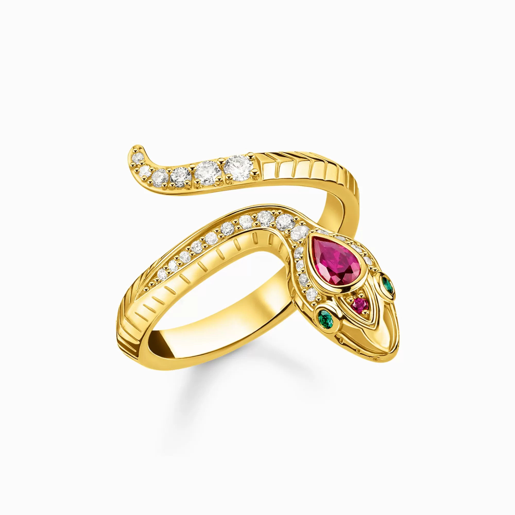 THOMAS SABO Ring snake gold-Women Rings | 18-Carat Gold-Plating - 925 Silver