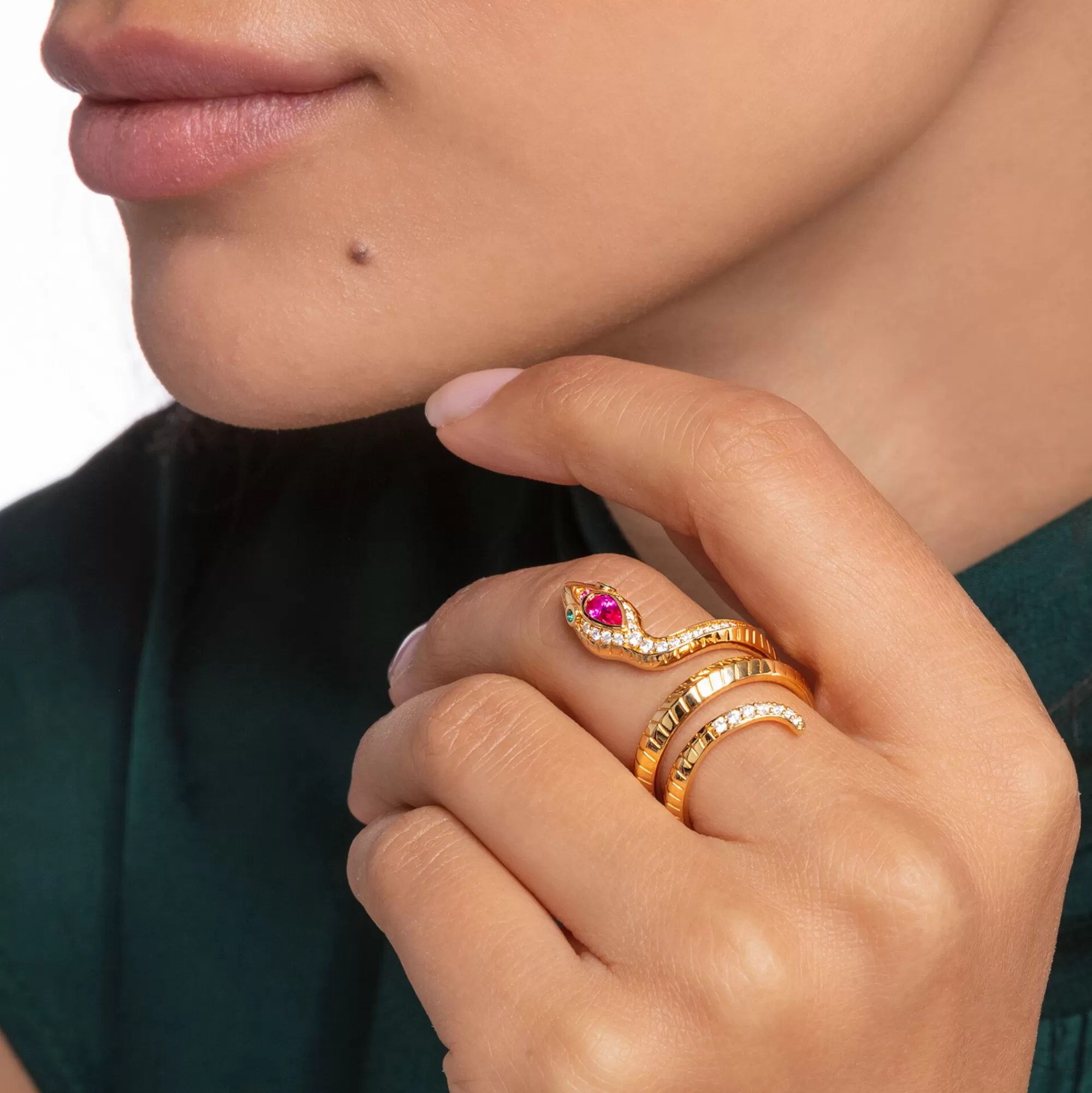 THOMAS SABO Ring snake gold-Women Rings