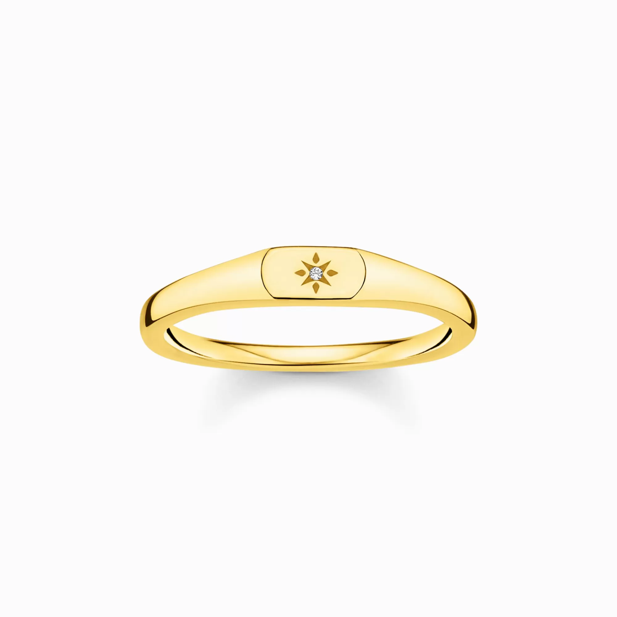 THOMAS SABO Ring star gold-Women Rings | 18-Carat Gold-Plating - 925 Silver