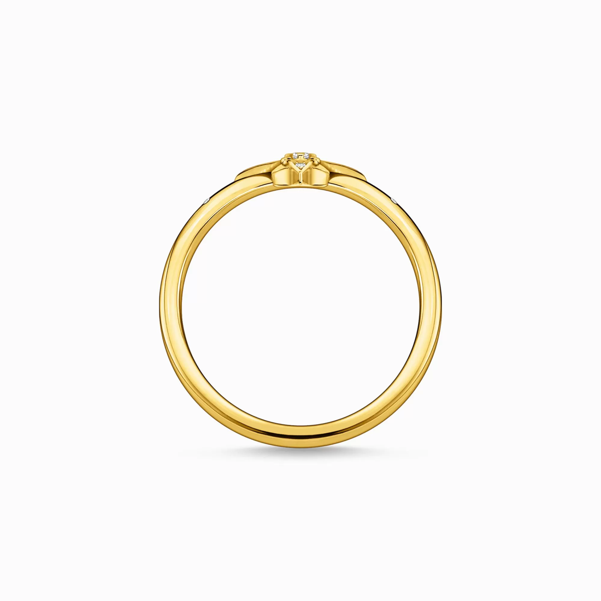 THOMAS SABO Ring star stones gold-Women Rings | 18-Carat Gold-Plating - 925 Silver