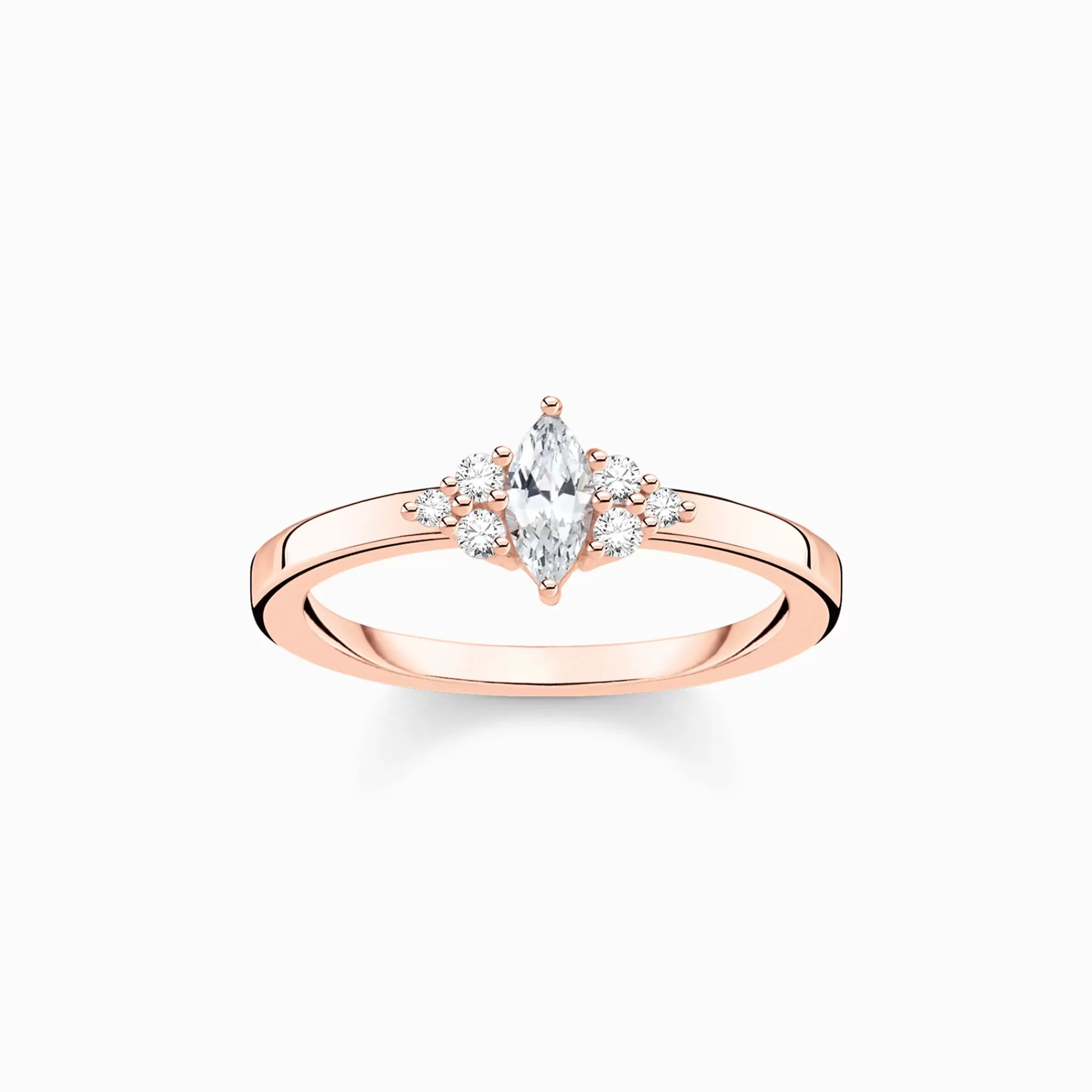 THOMAS SABO Ring vintage white stones rose gold-Women Rings | 18-Carat Rose Gold Plating - 925 Silver