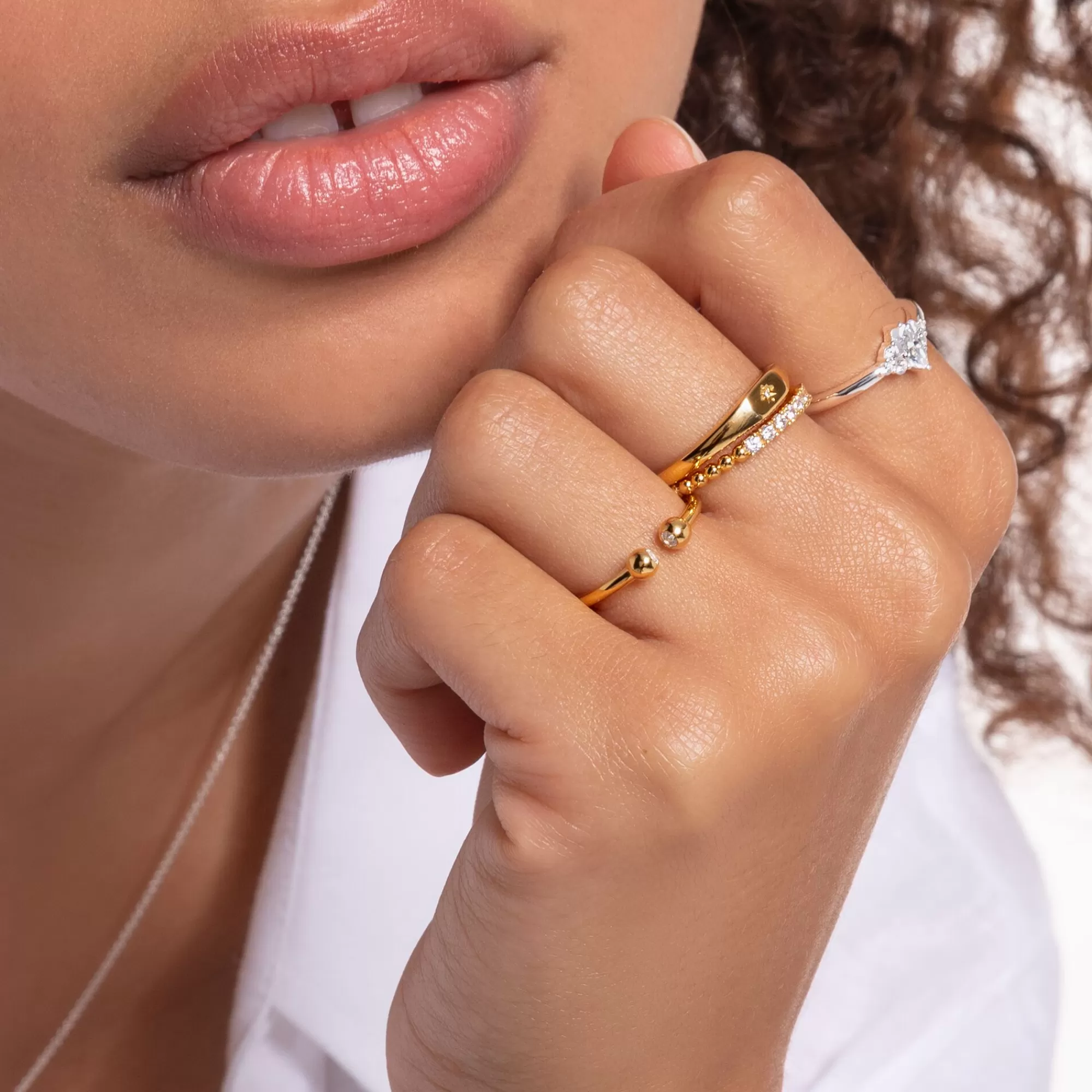 THOMAS SABO Ring vintage white stones silver-Women Rings
