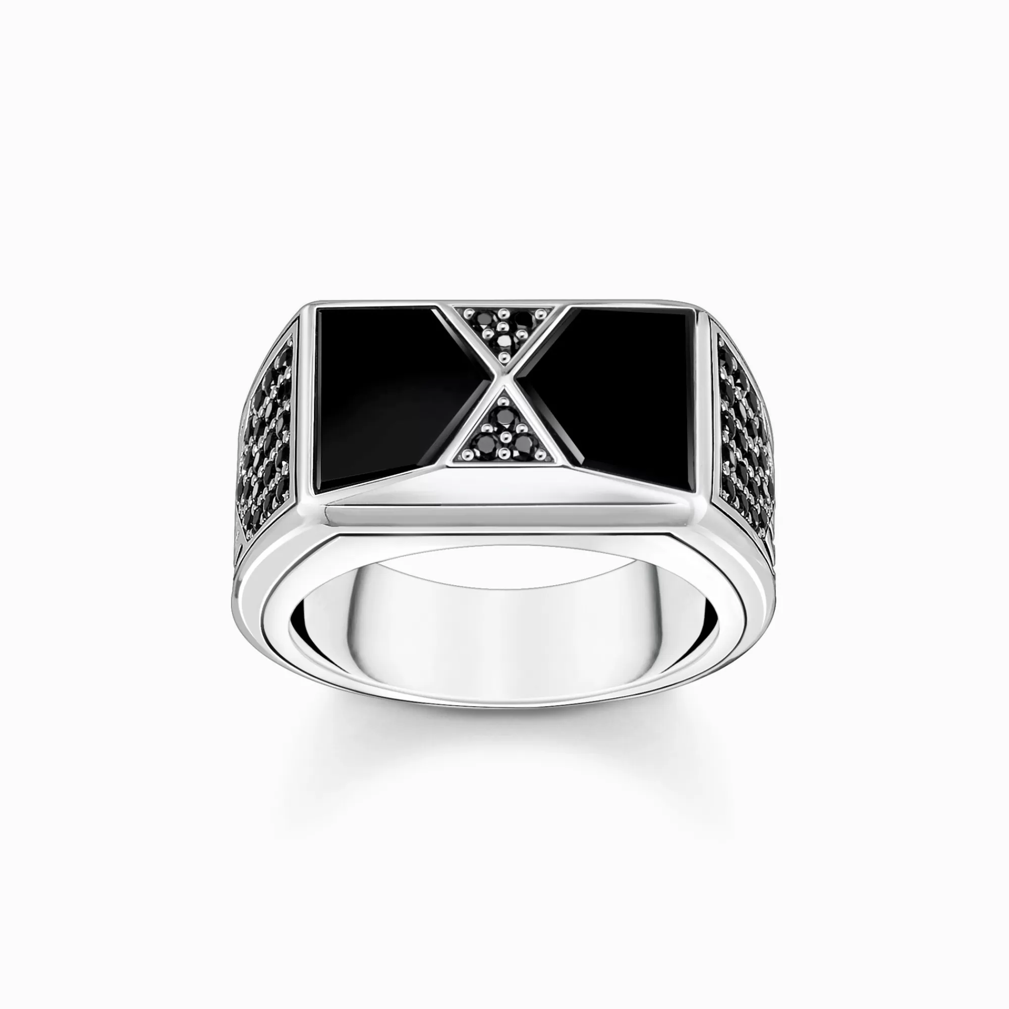 THOMAS SABO Ring with black onyx and black stones silver-Women Rings | Rings