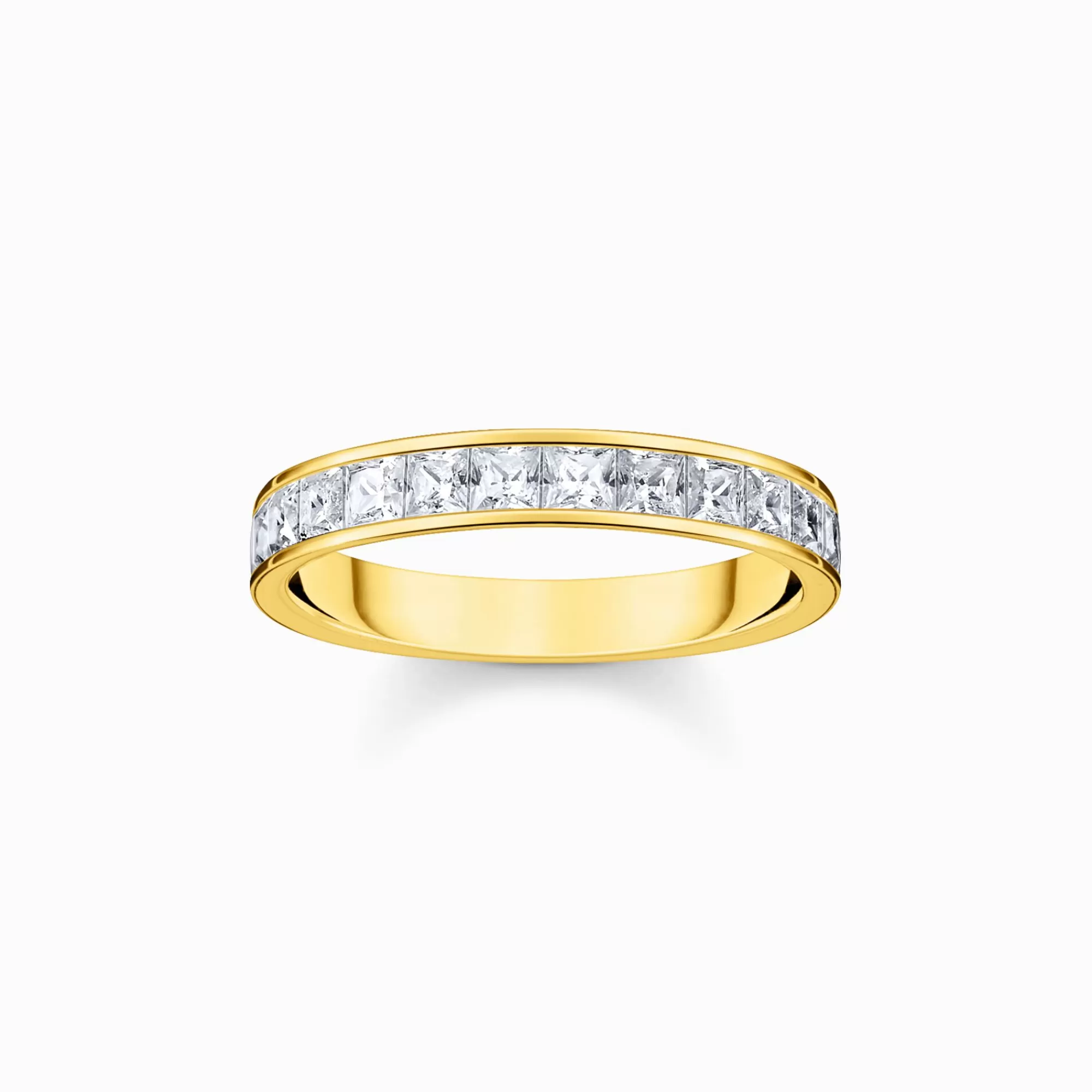 THOMAS SABO Ring with white stones pavé gold plated-Women Rings | 18-Carat Gold-Plating - 925 Silver