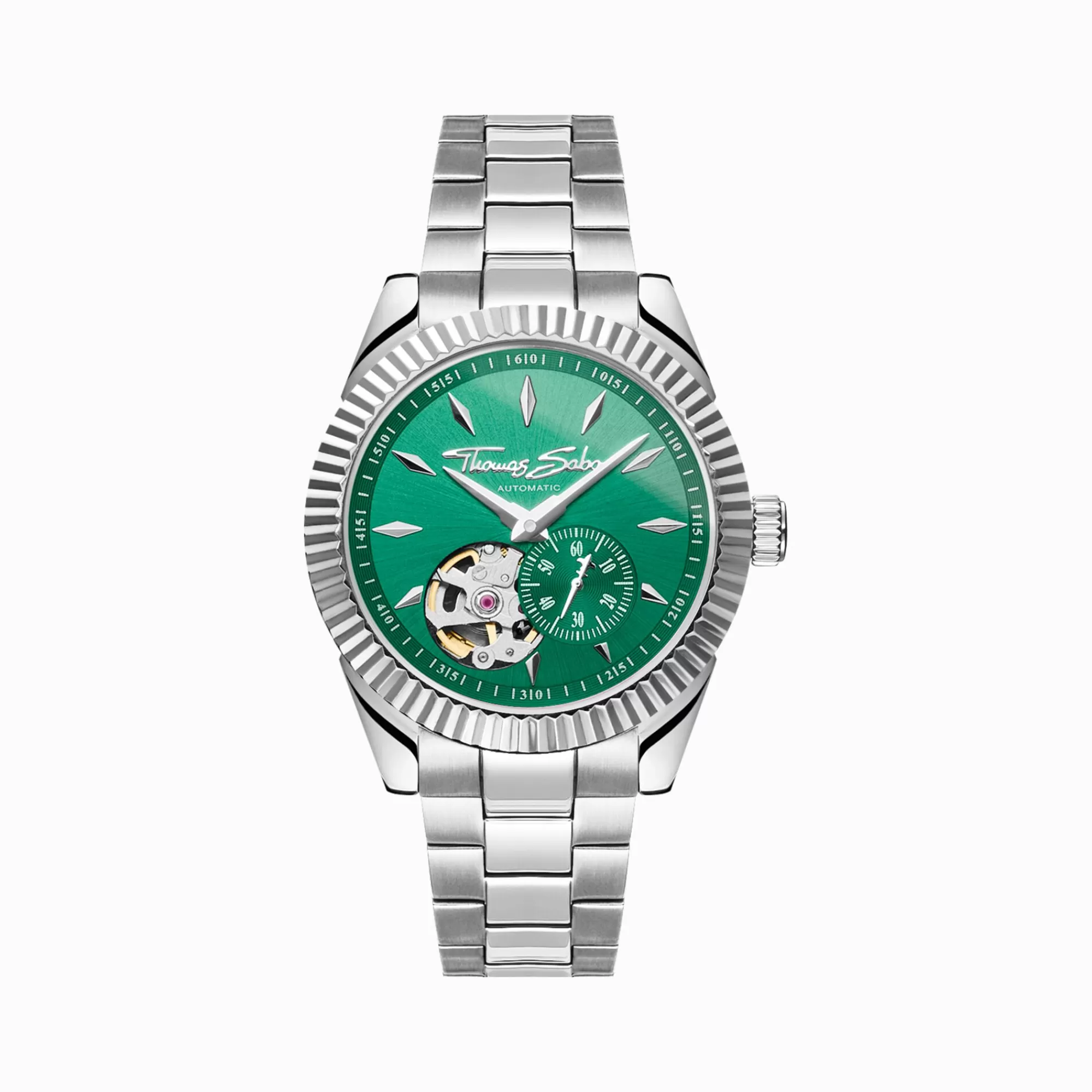 THOMAS SABO Silver automatic watch with 36 mm and emerald green dial-Women Watches | Ladies' Watches