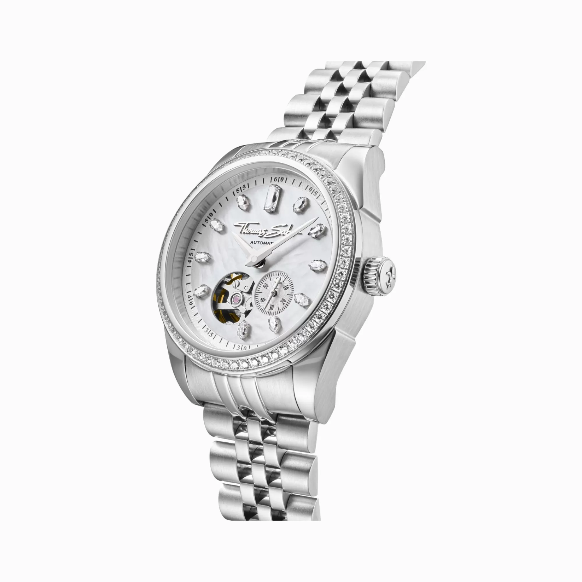 THOMAS SABO Silver automatic watch with 36 mm and mother of pearl inlay-Women Watches | Ladies' Watches