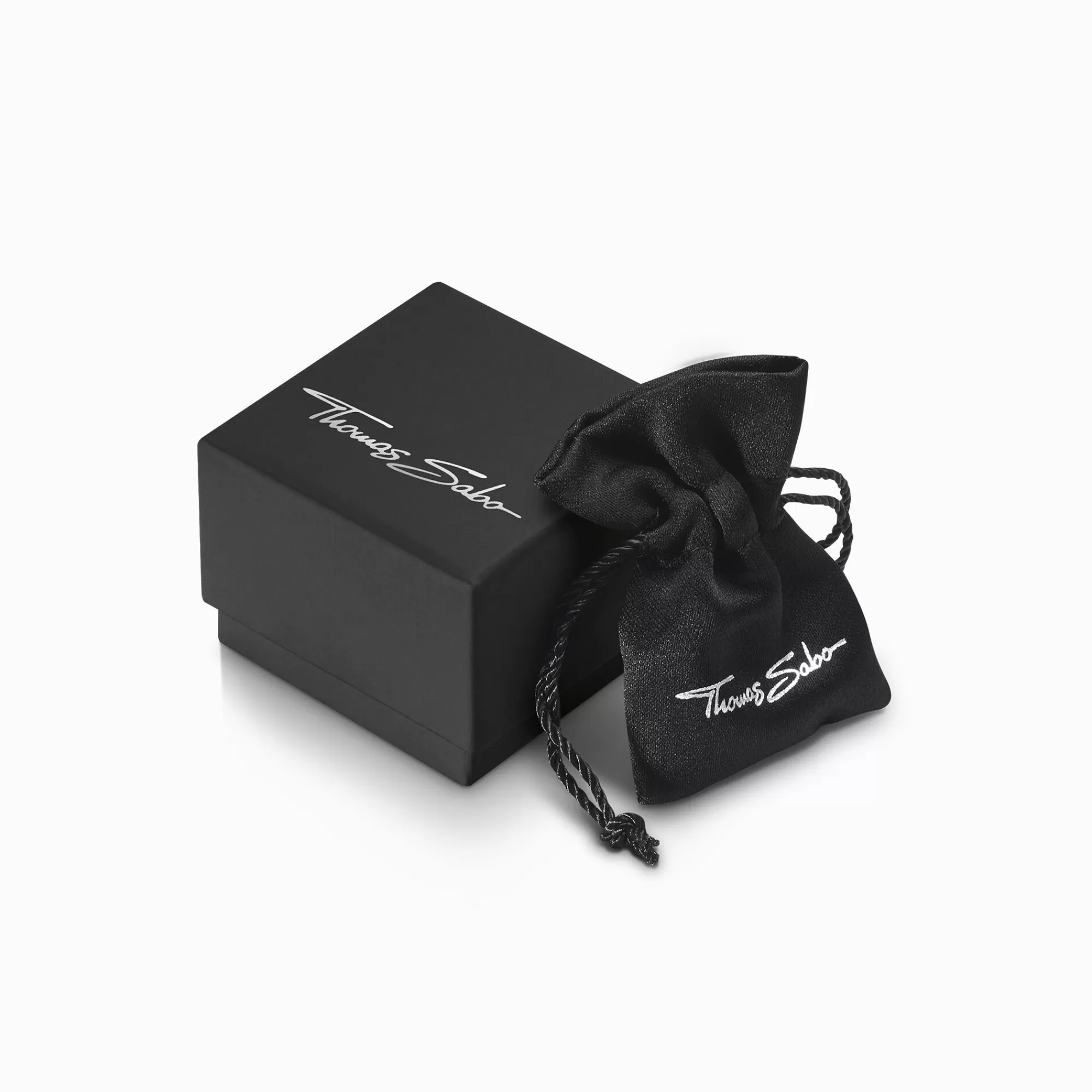 THOMAS SABO Silver blackened band ring with black cold enamel and zirconia-Women Rings