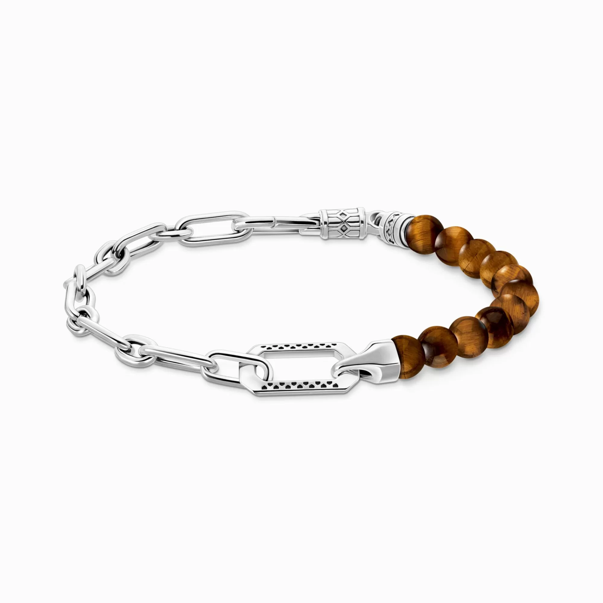 THOMAS SABO Silver blackened bracelet with brown beads-Women Bracelets | Bracelets