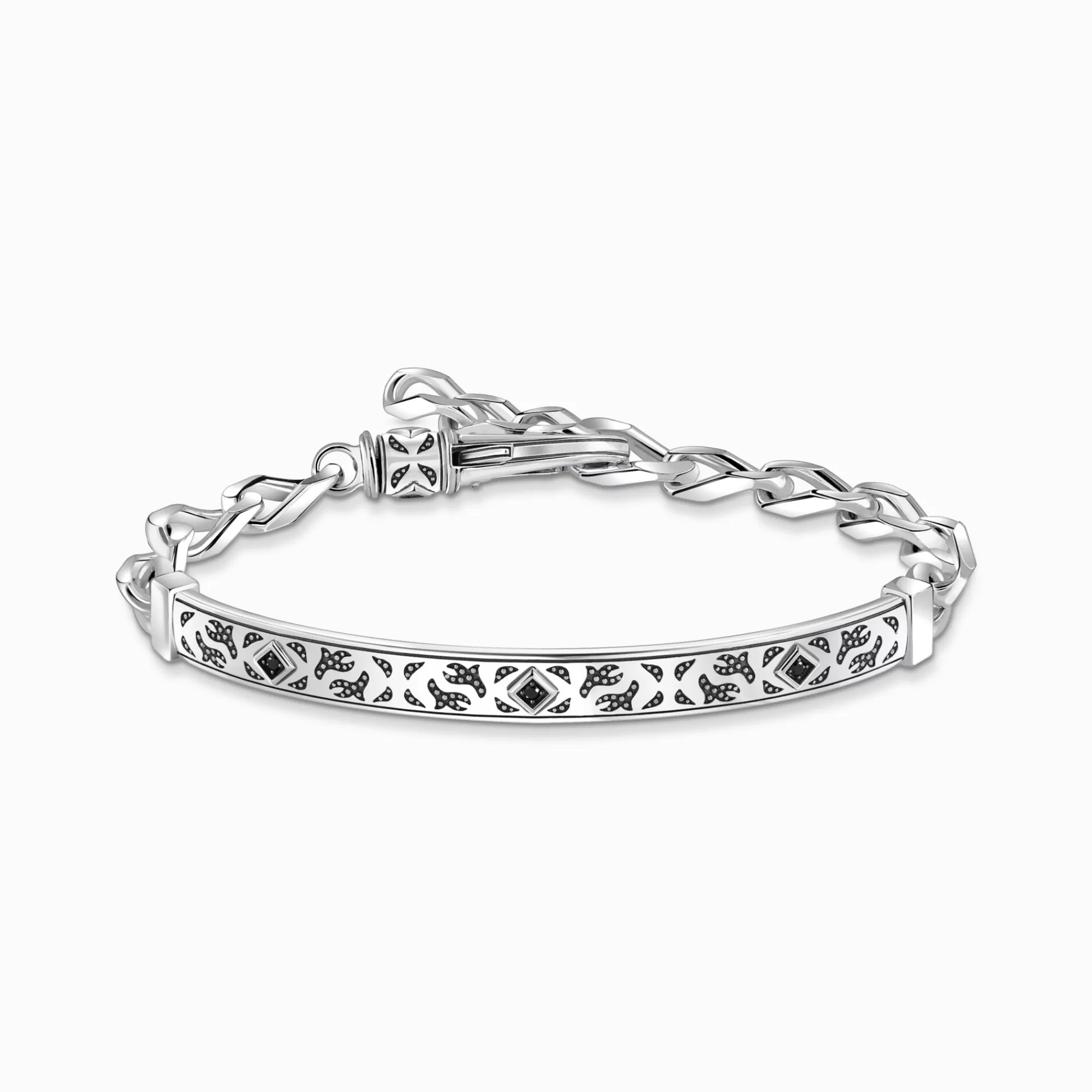 THOMAS SABO Silver blackened bracelet with pattern and zirconia-Women Bracelets | 925 Silver