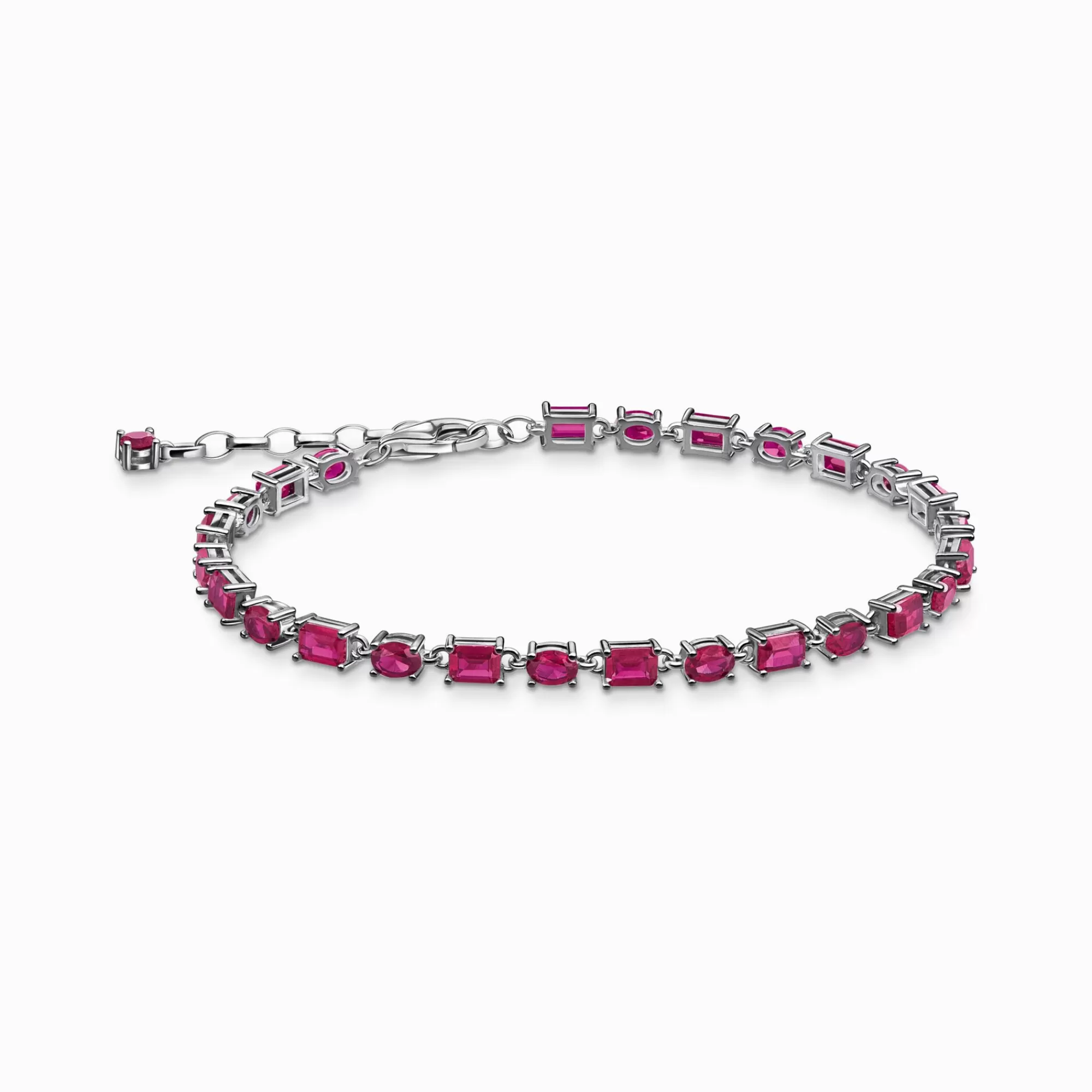 THOMAS SABO Silver blackened bracelet with ruby red zirconia-Women Bracelets | 925 Silver