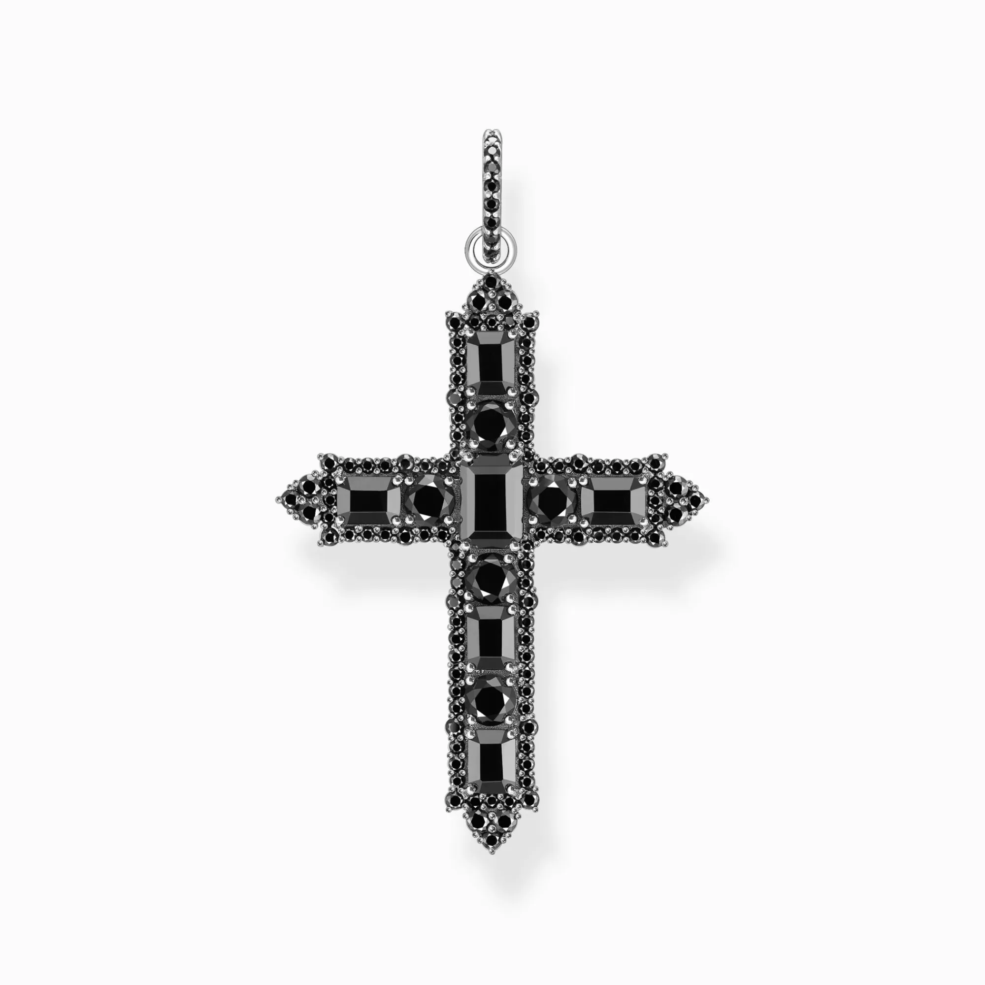 THOMAS SABO Silver blackened corss pendant with black zirconia-Women Pendants | 925 Silver