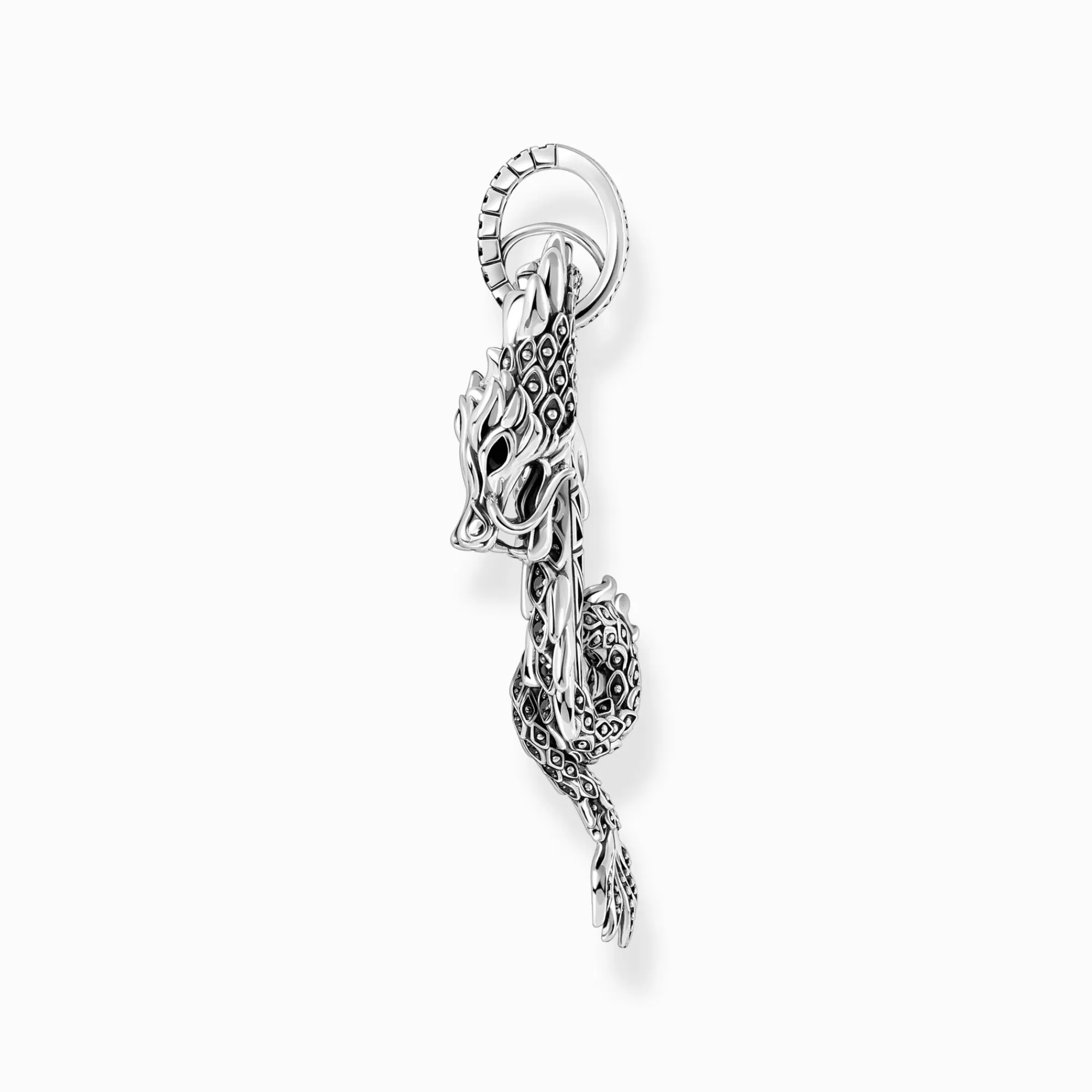 THOMAS SABO Silver blackened dragon pendant with black zirconia-Women Pendants | 925 Silver