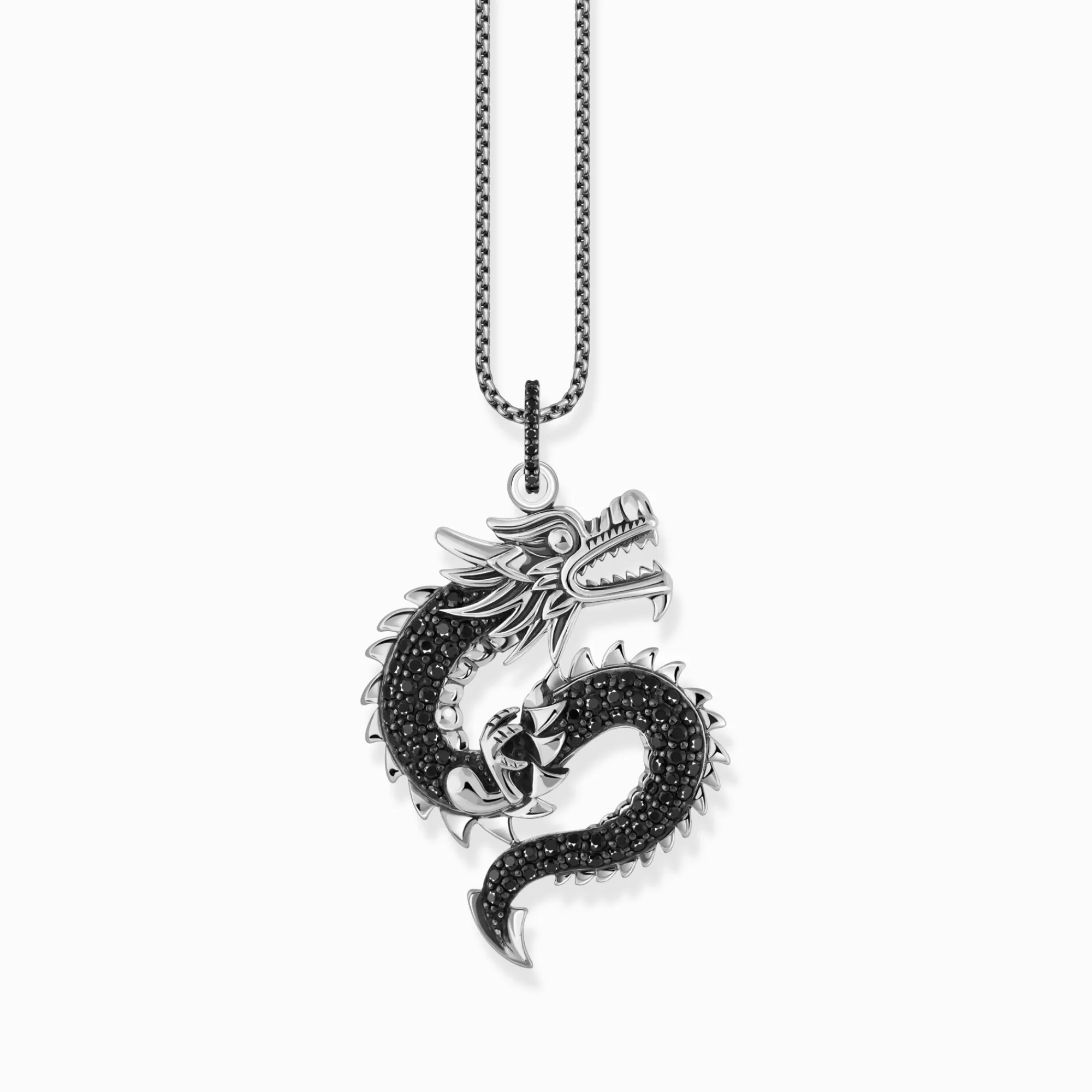 THOMAS SABO Silver blackened dragon pendant with black zirconia-Women Pendants | 925 Silver