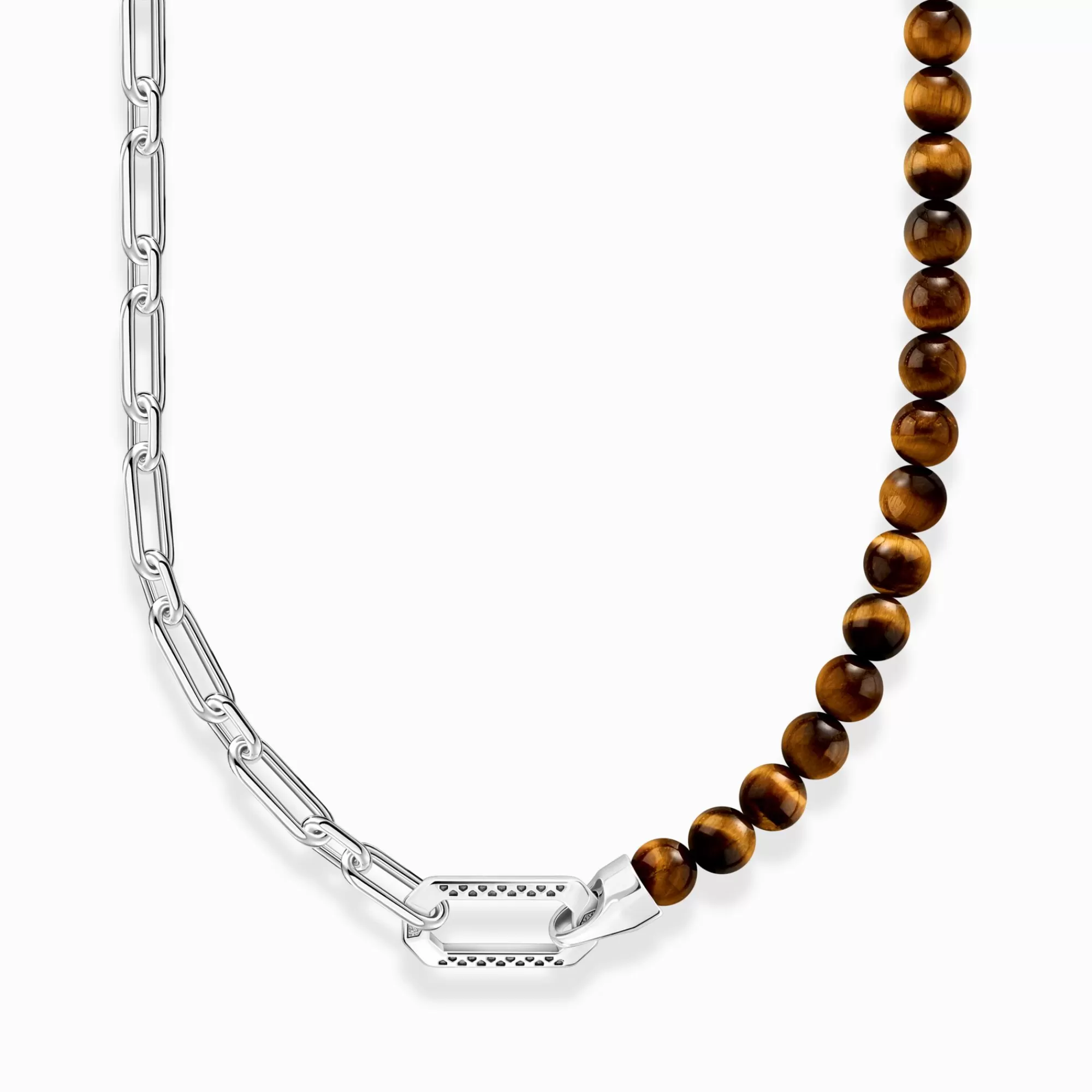 THOMAS SABO Silver blackened necklace with brown beads-Women Necklaces | Necklaces & Chains