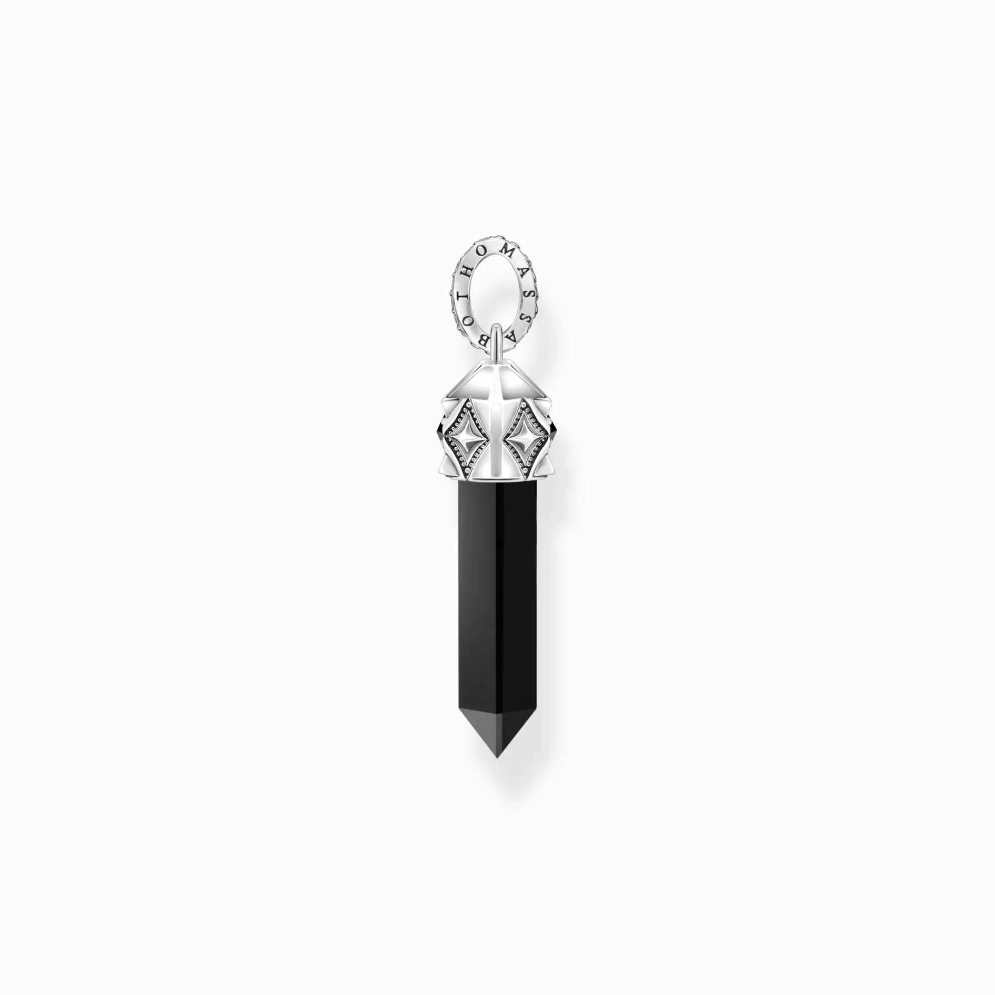 THOMAS SABO Silver blackened pendant with hexagon-cut black onyx-Women Pendants | Pendants