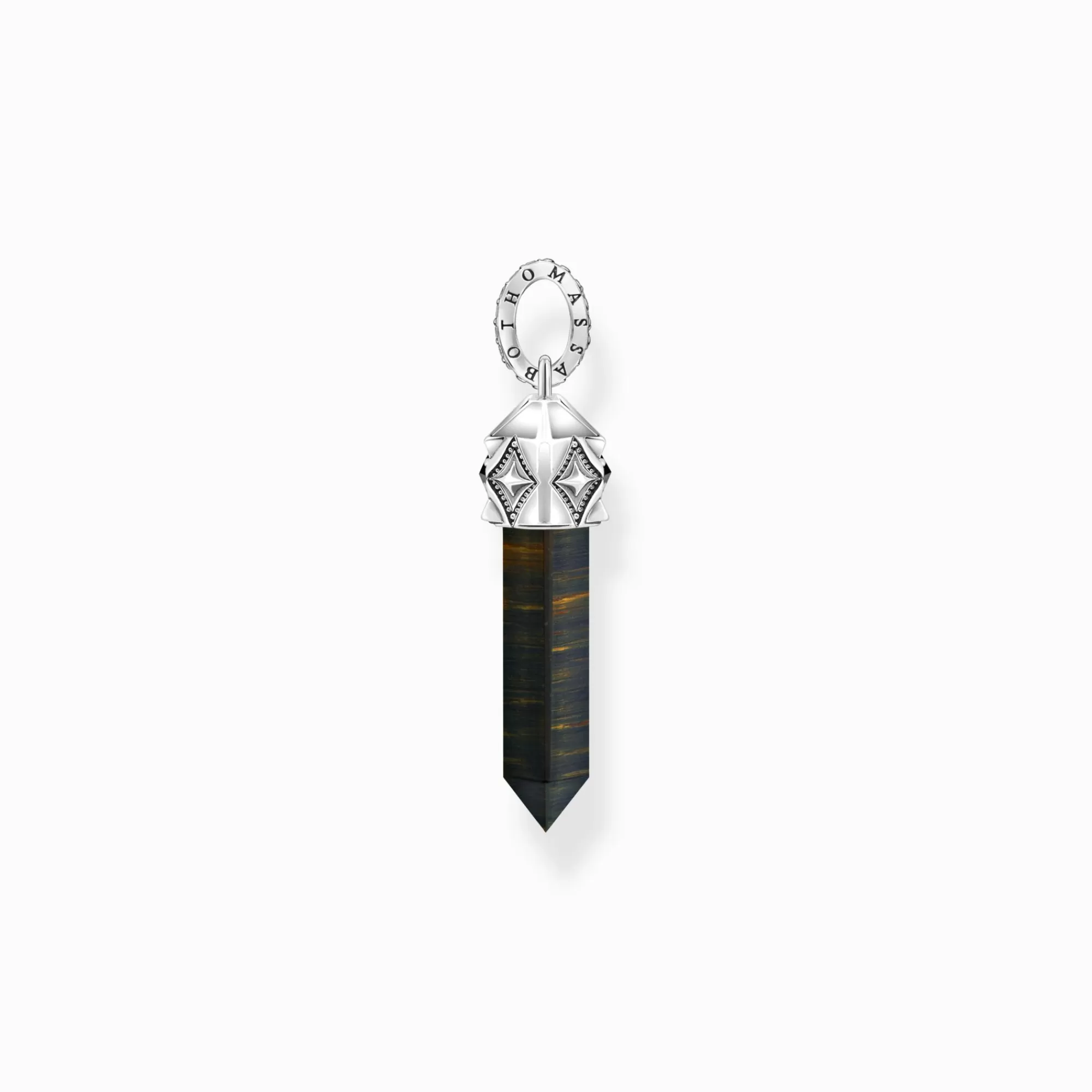 THOMAS SABO Silver blackened pendant with hexagon-cut gold blue tiger's eye-Women Pendants | Pendants