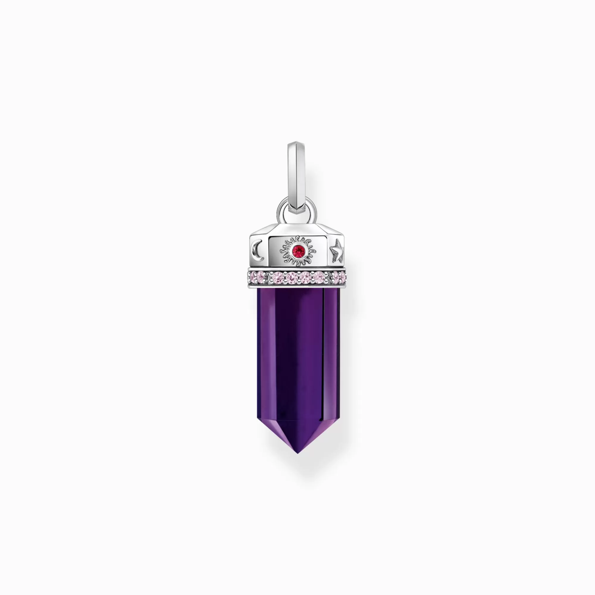 THOMAS SABO Silver blackened pendant with imitation amethyst-Women Pendants | 925 Silver