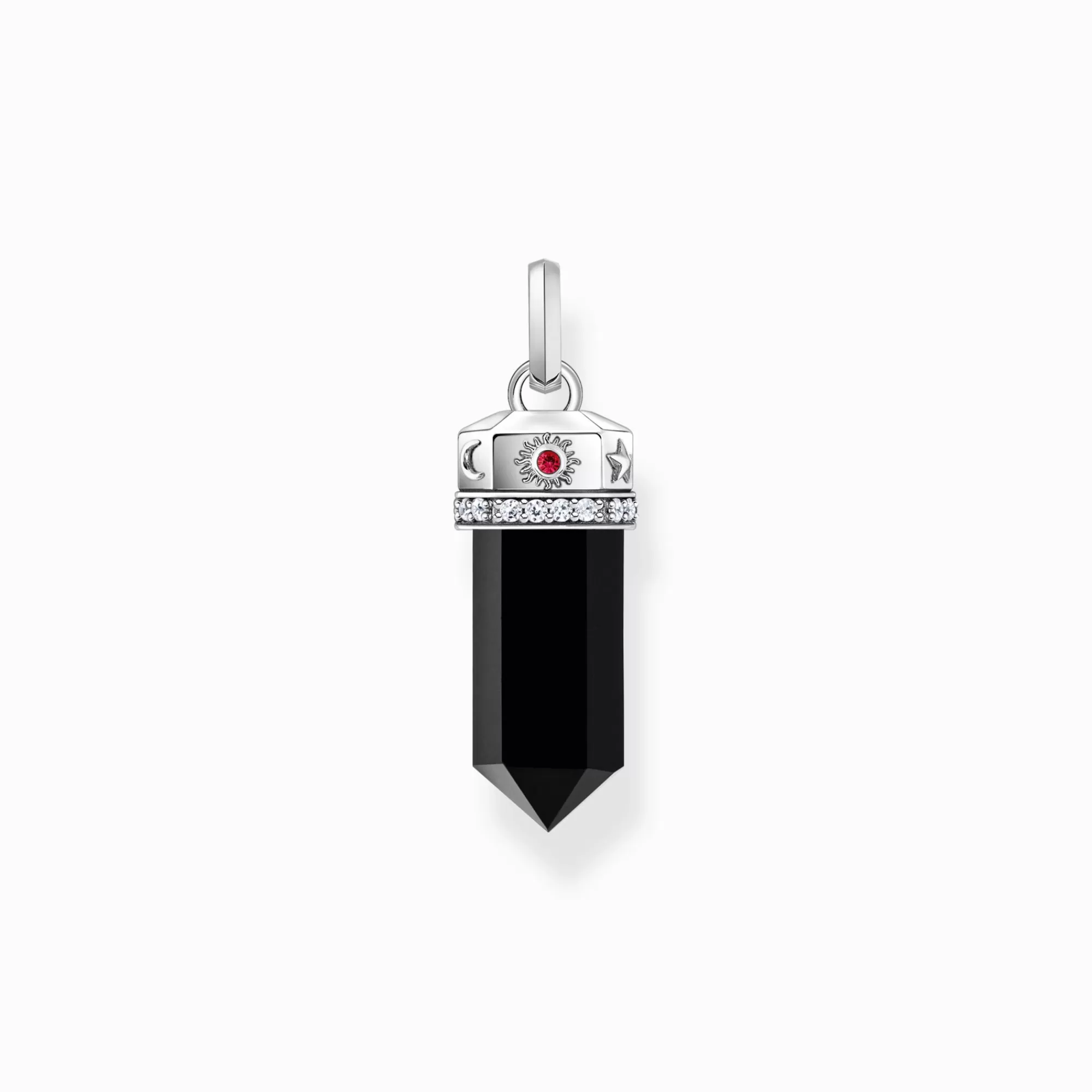 THOMAS SABO Silver blackened pendant with onyx in hexagon-shape and stones-Women Pendants | 925 Silver