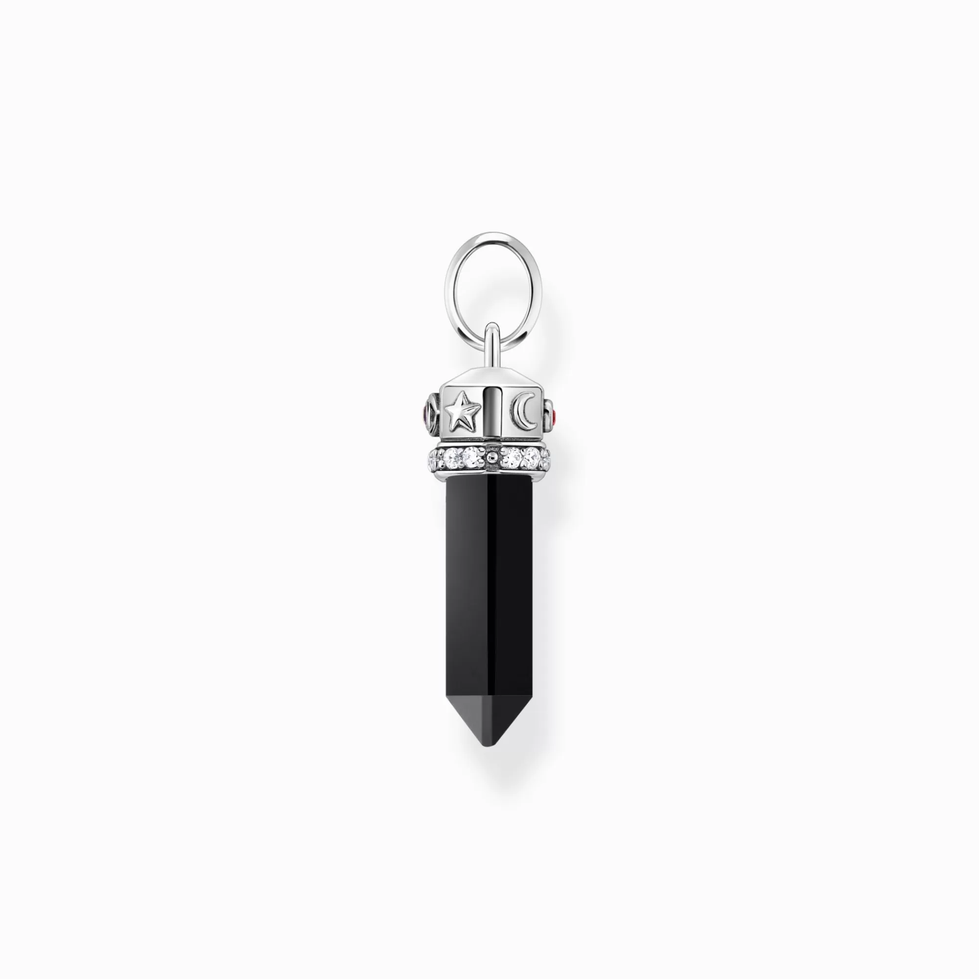 THOMAS SABO Silver blackened pendant with onyx in hexagon-shape and stones-Women Pendants | 925 Silver