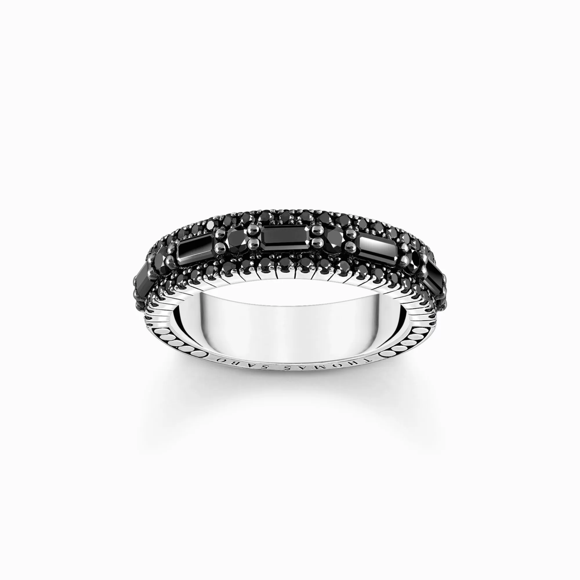 THOMAS SABO Silver blackened ring with black zirconia-Women Rings | 925 Silver