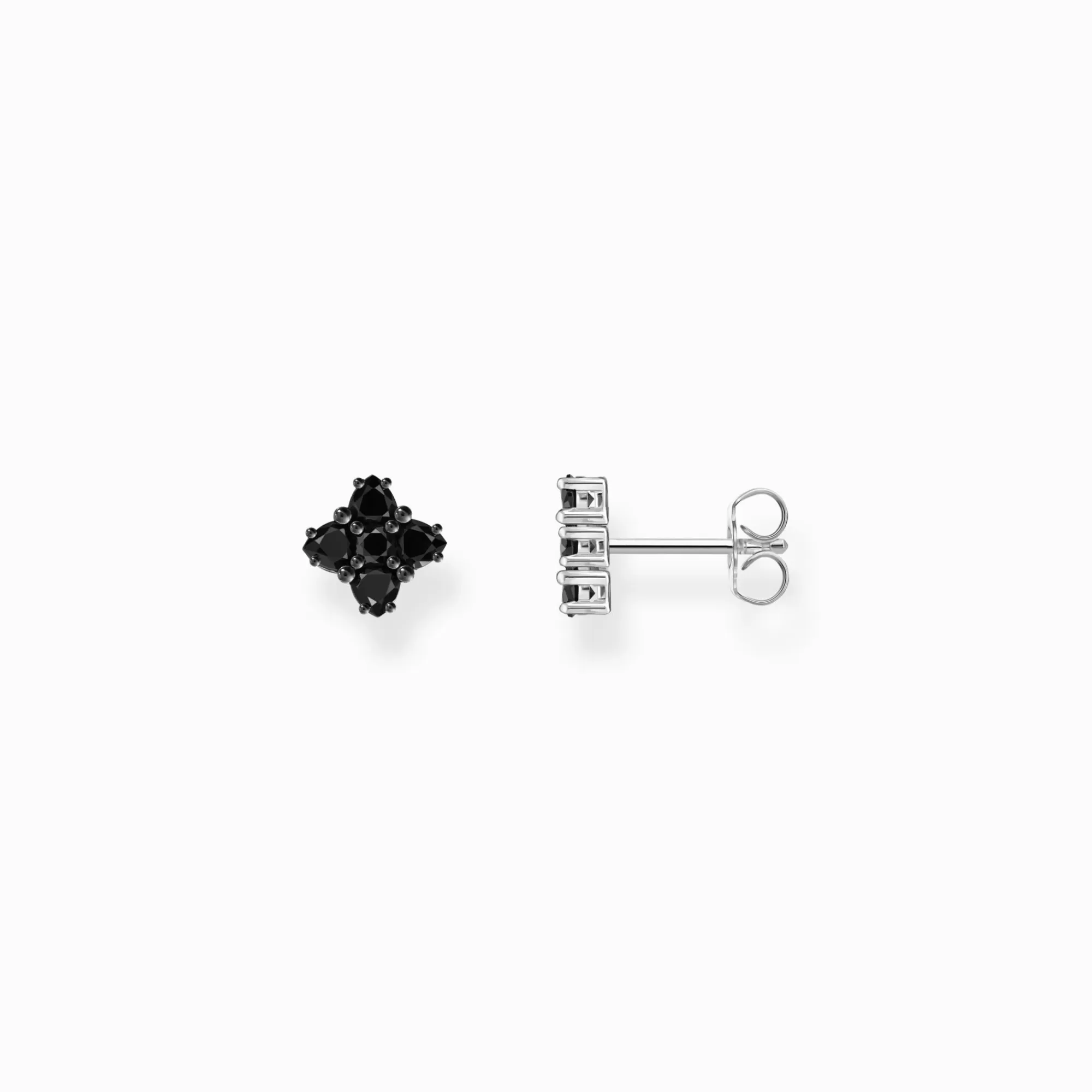 THOMAS SABO Silver blackened small ear studs with black zirconia-Women Ear Studs | 925 Silver