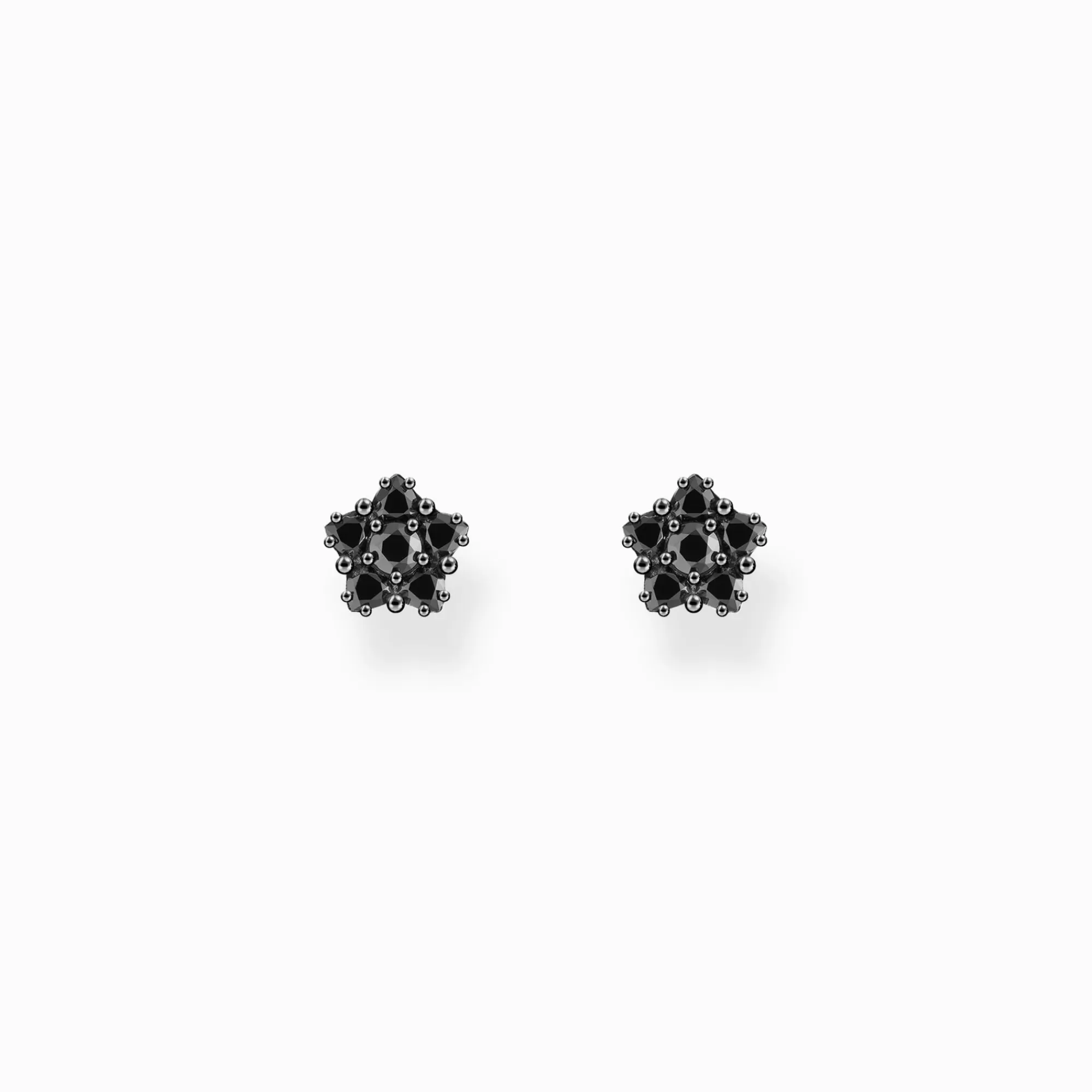 THOMAS SABO Silver blackened small ear studs with black zirconia-Women Ear Studs