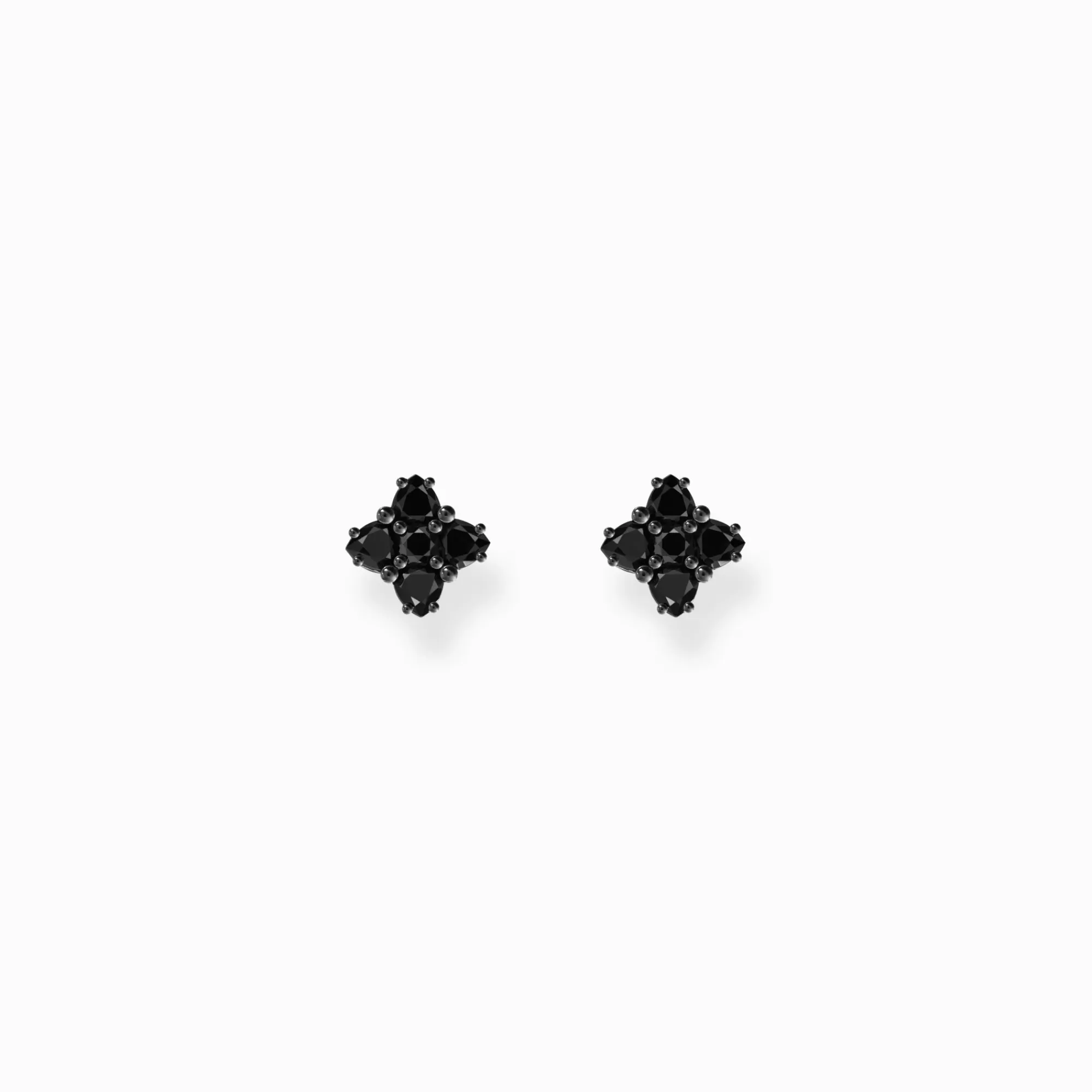 THOMAS SABO Silver blackened small ear studs with black zirconia-Women Ear Studs | 925 Silver