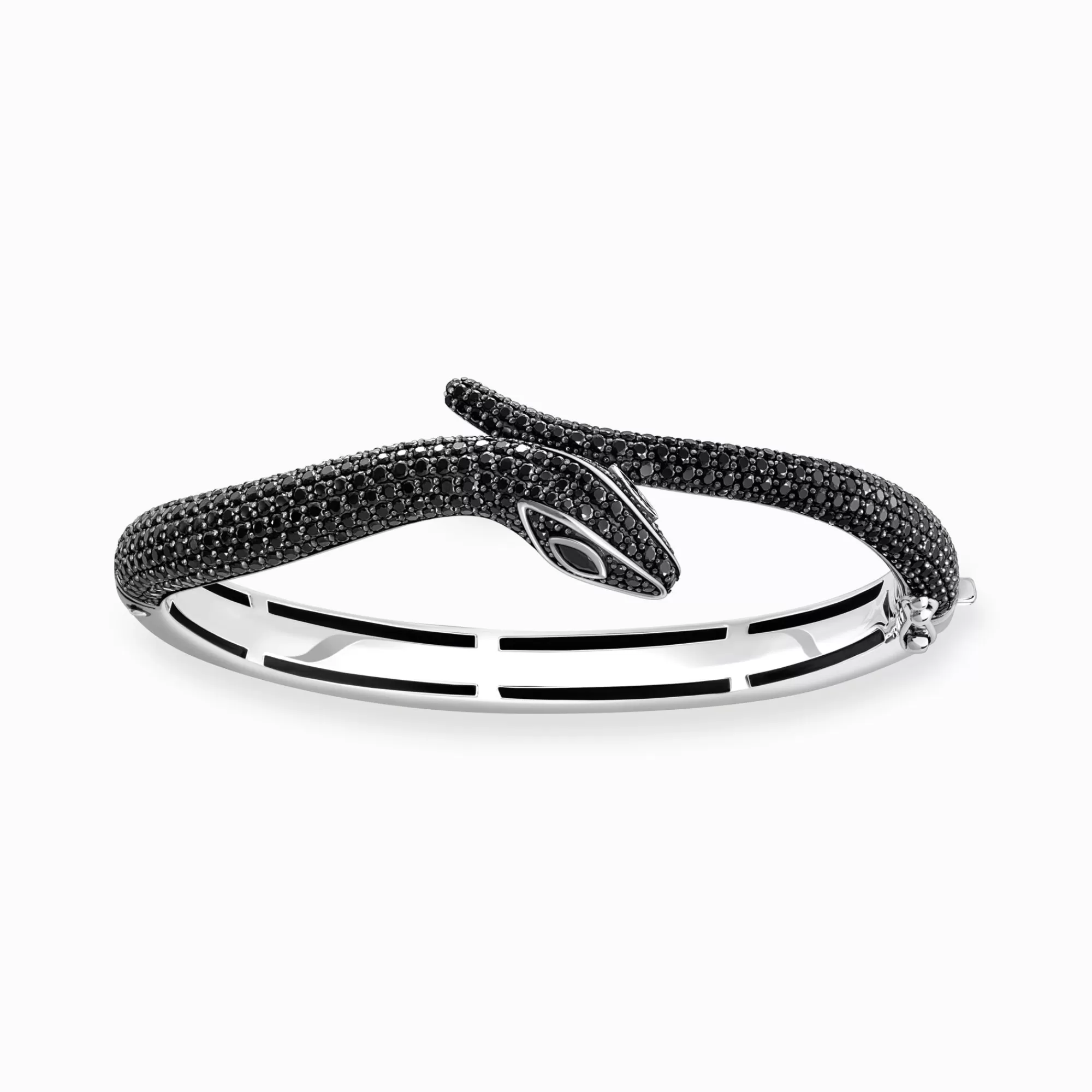 THOMAS SABO Silver blackened snake bracelet with black zirconia-Women Bangles | 925 Silver