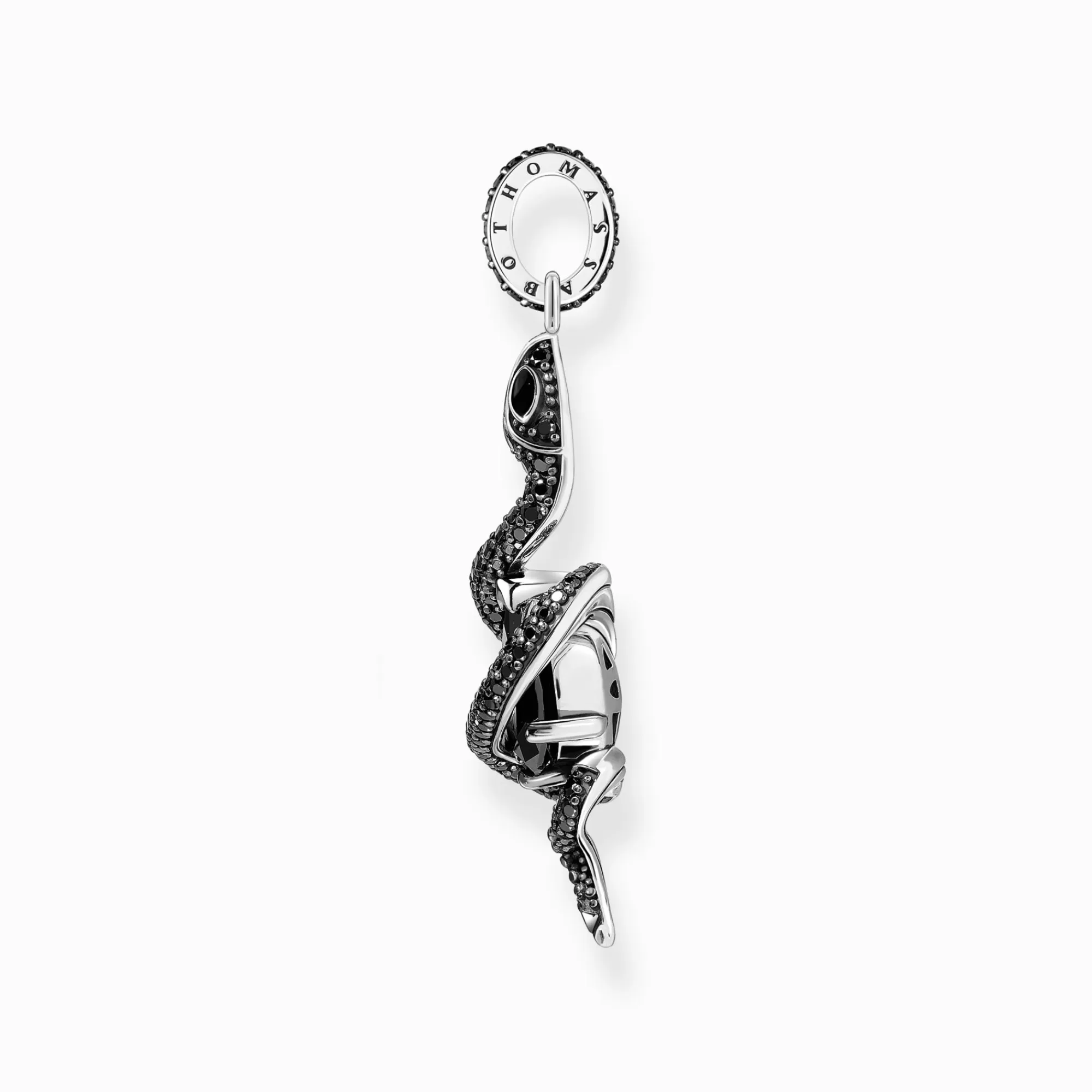 THOMAS SABO Silver blackened snake pendant with black zirconia-Women Pendants | Pendants