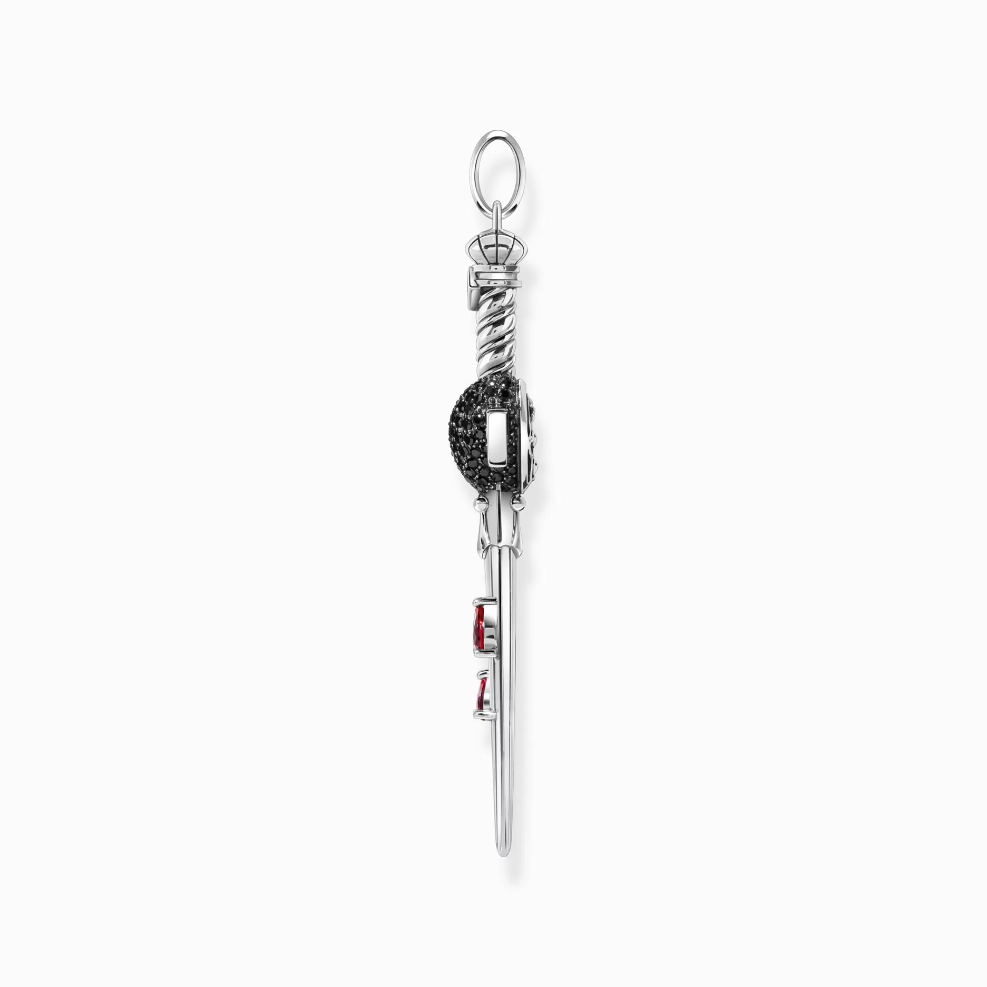 THOMAS SABO Silver blackened sword pendant with black and red stones-Women Pendants | 925 Silver