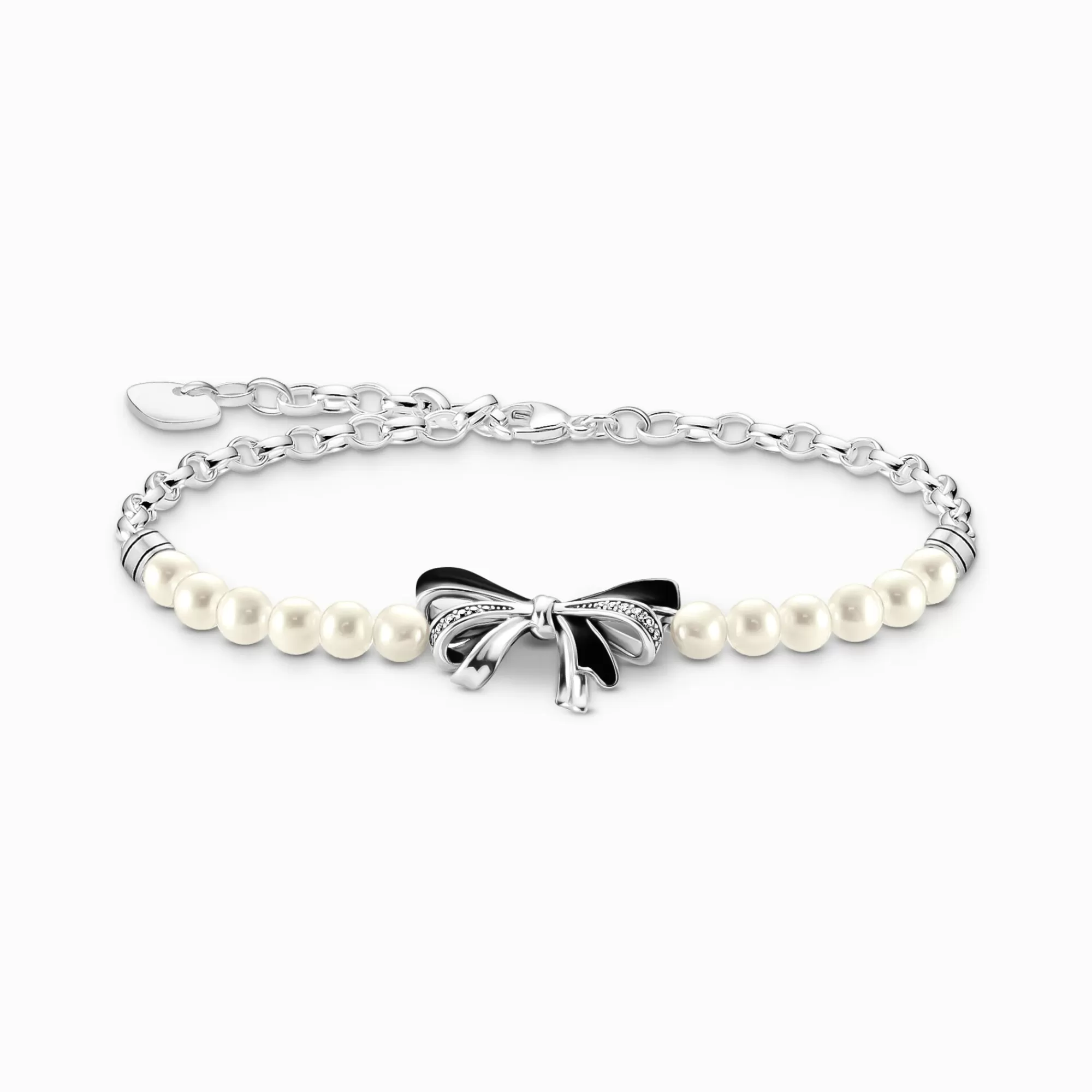 THOMAS SABO Silver bow bracelet with freshwater pearls Lovely Romance-Women Bracelets | 925 Silver