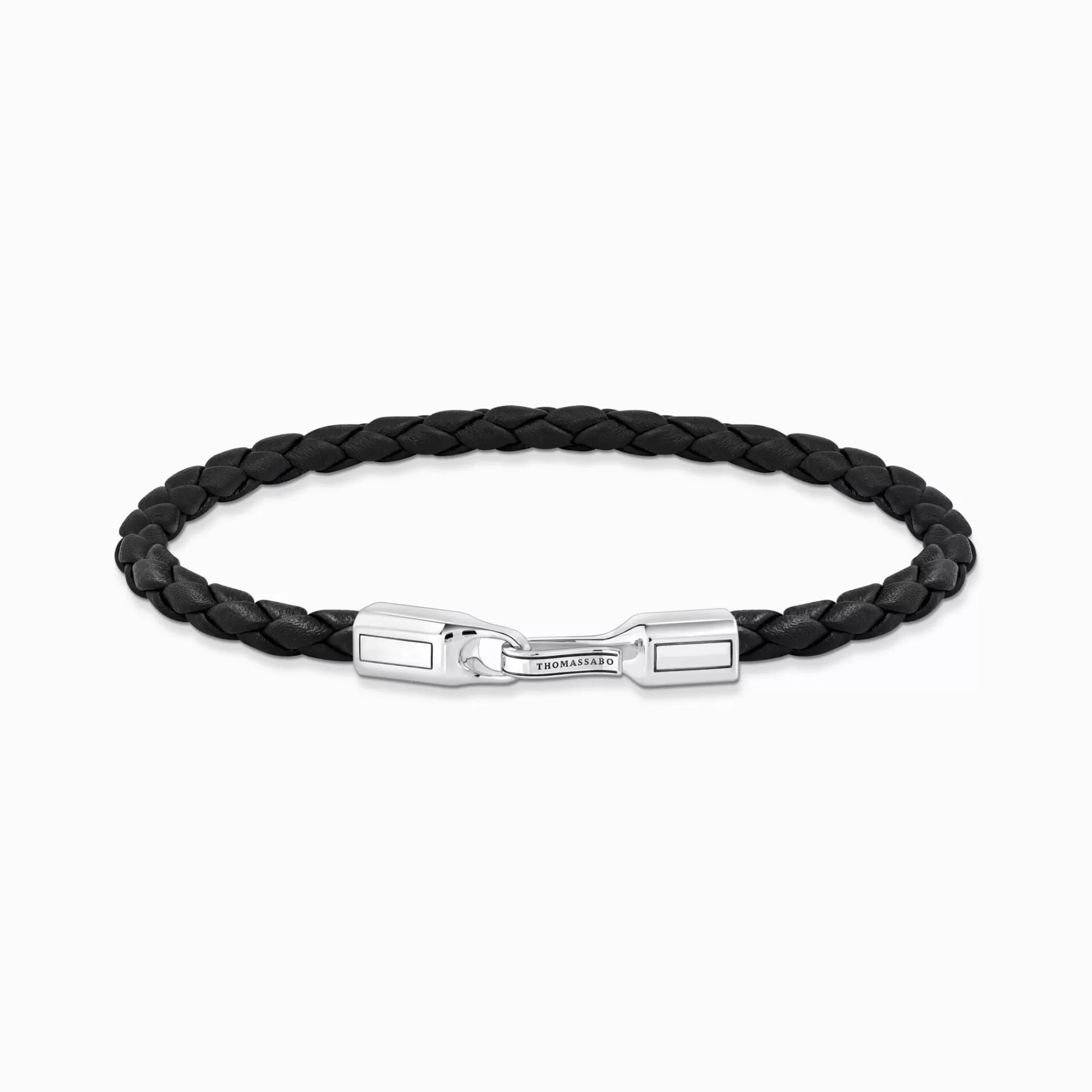 THOMAS SABO Silver bracelet with braided, black leather-Women Bracelets | Bracelets