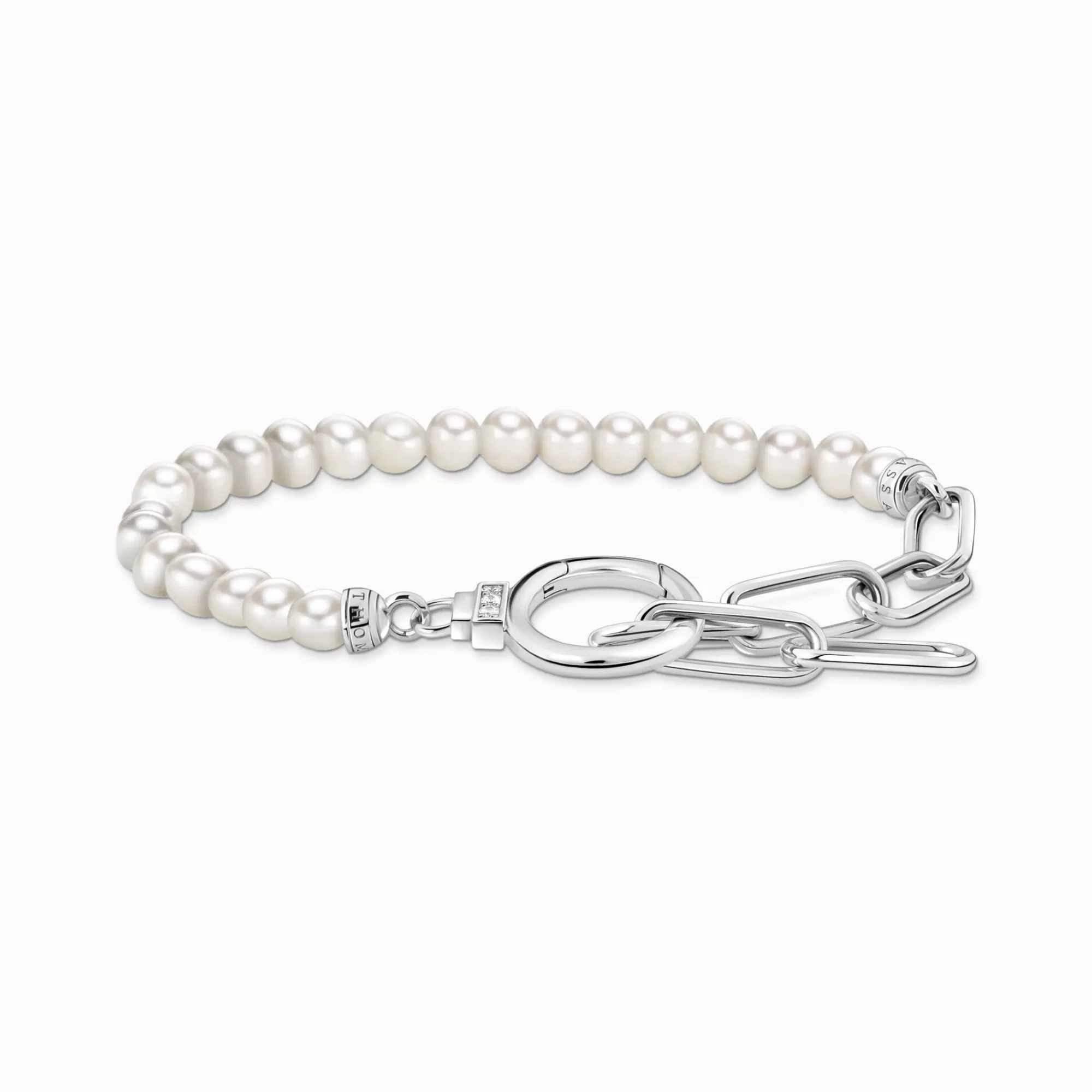 THOMAS SABO Silver bracelet with freshwater cultured pearls and zirconia-Women Bracelets