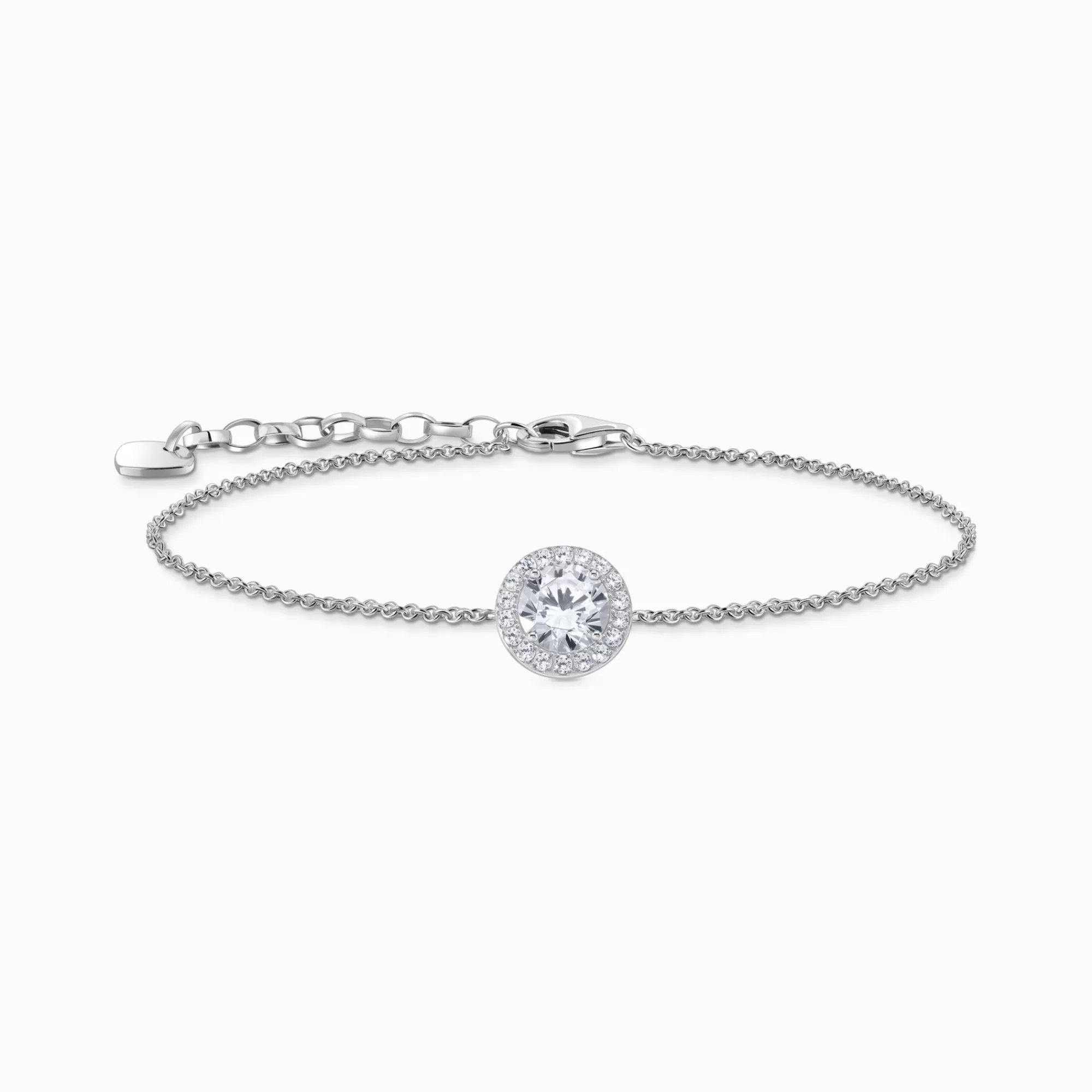 THOMAS SABO Silver bracelet with halo pendant and white zirconia-Women Bracelets | 925 Silver