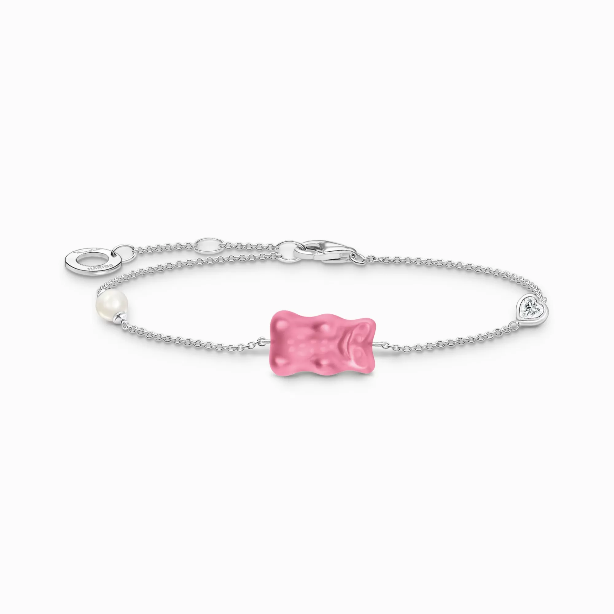 THOMAS SABO Silver bracelet with pink goldbears, freshwater pearl & zirconia-Women Bracelets | 925 Silver