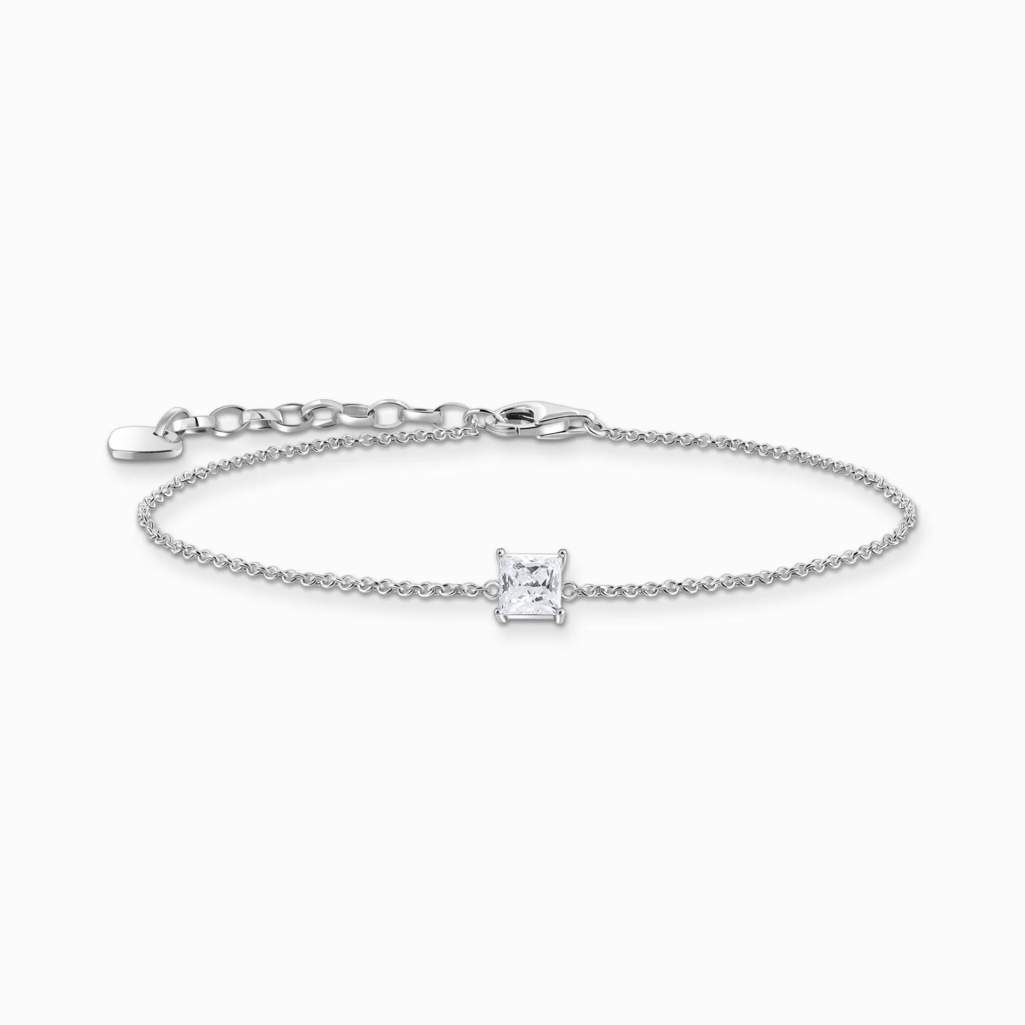 THOMAS SABO Silver bracelet with square pendant and white zirconia-Women Bracelets | 925 Silver