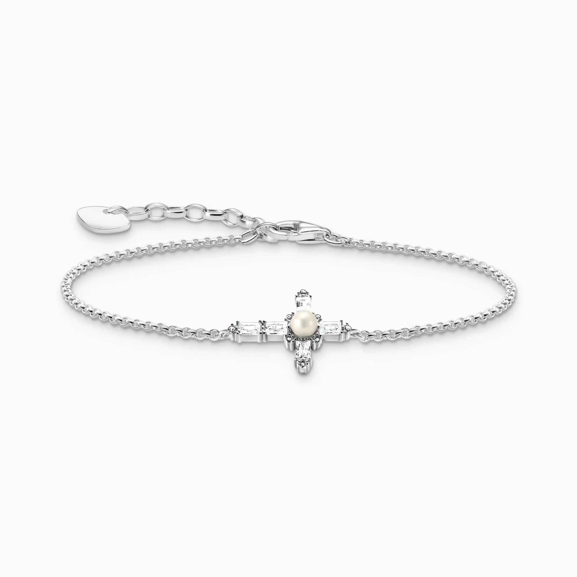 THOMAS SABO Silver bracelet with white cross Cross Romance-Women Bracelets | 925 Silver