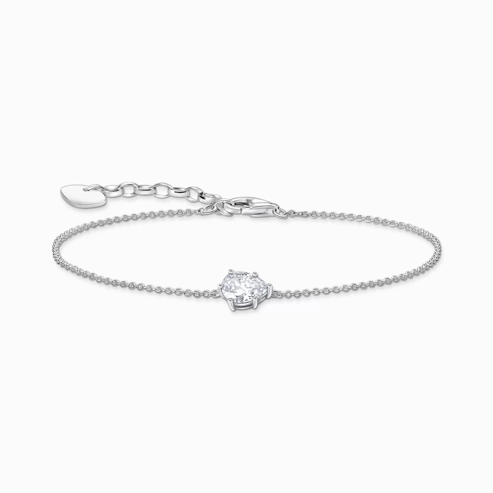 THOMAS SABO Silver bracelet with white drop-shaped pendant-Women Bracelets