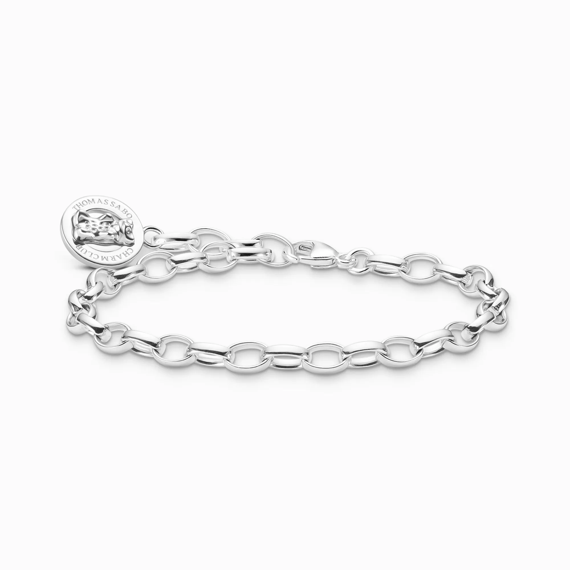 THOMAS SABO Silver charm bracelet with goldbears logo ring-Women Bracelets | Charm Bracelets