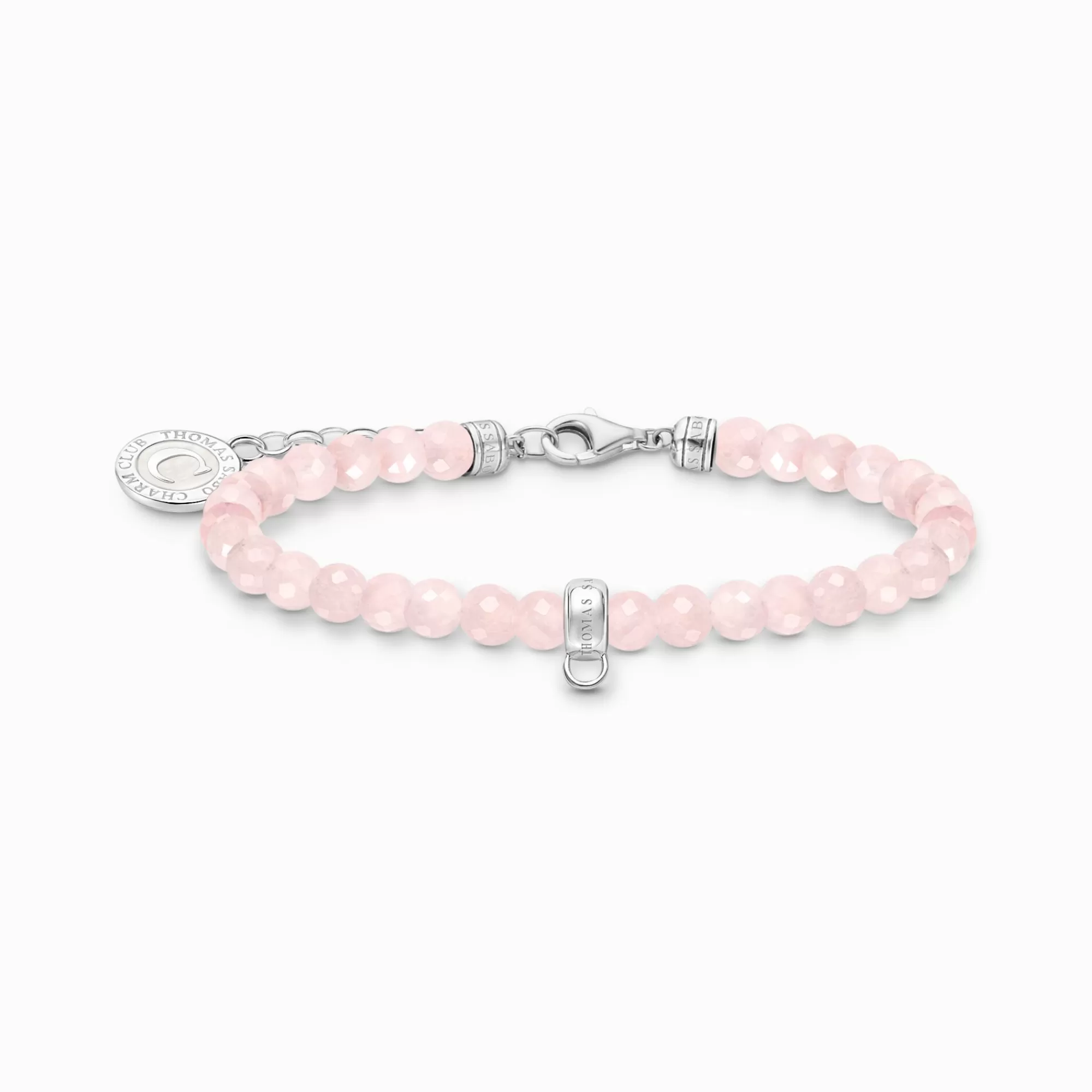 THOMAS SABO Silver charm bracelet with rose beads-Women Charm Bracelets | Charm Bracelets