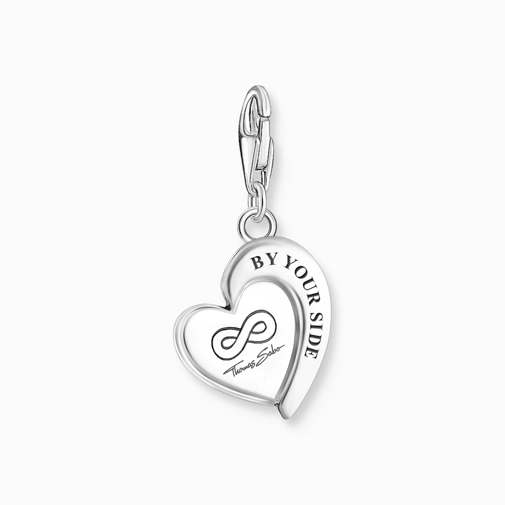 THOMAS SABO Silver charm pendant in heart-shape with engraving-Women Charms | Charms