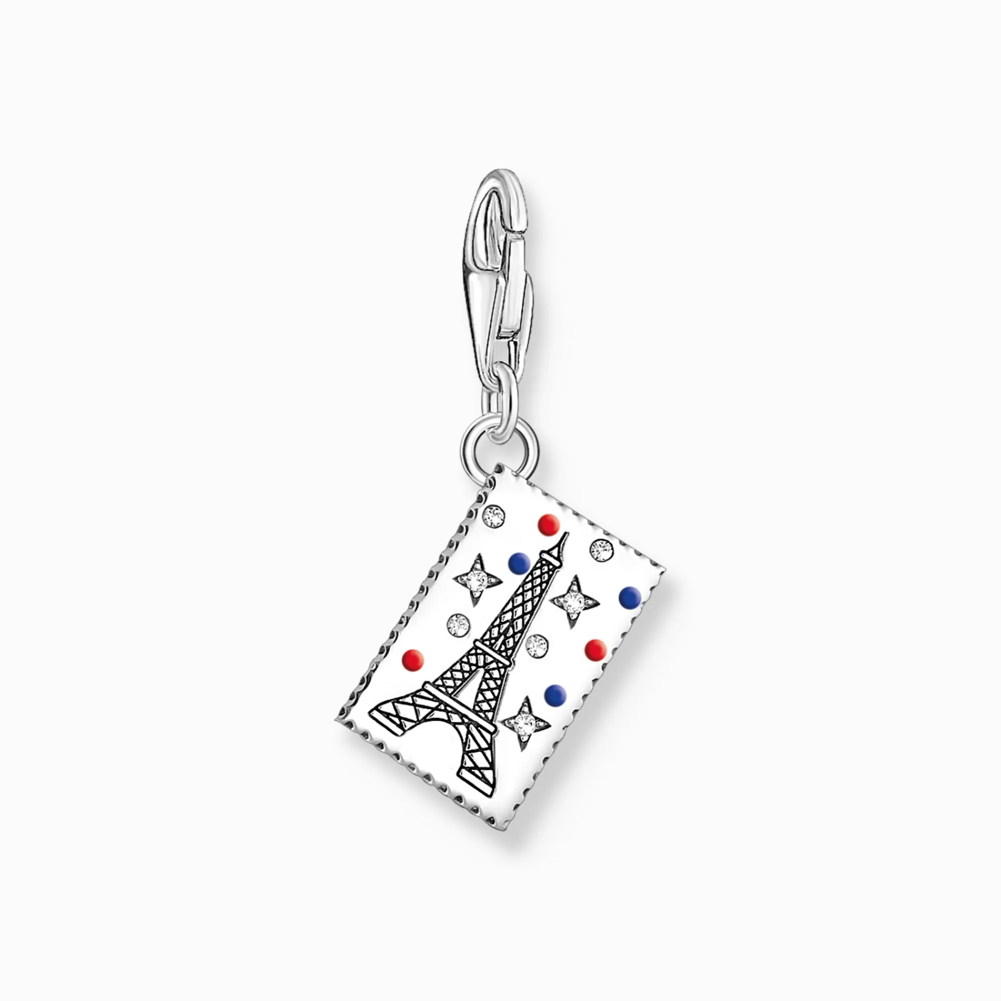 THOMAS SABO Silver charm pendant in stamp design with Eiffel Tower-Women Charms | Charms