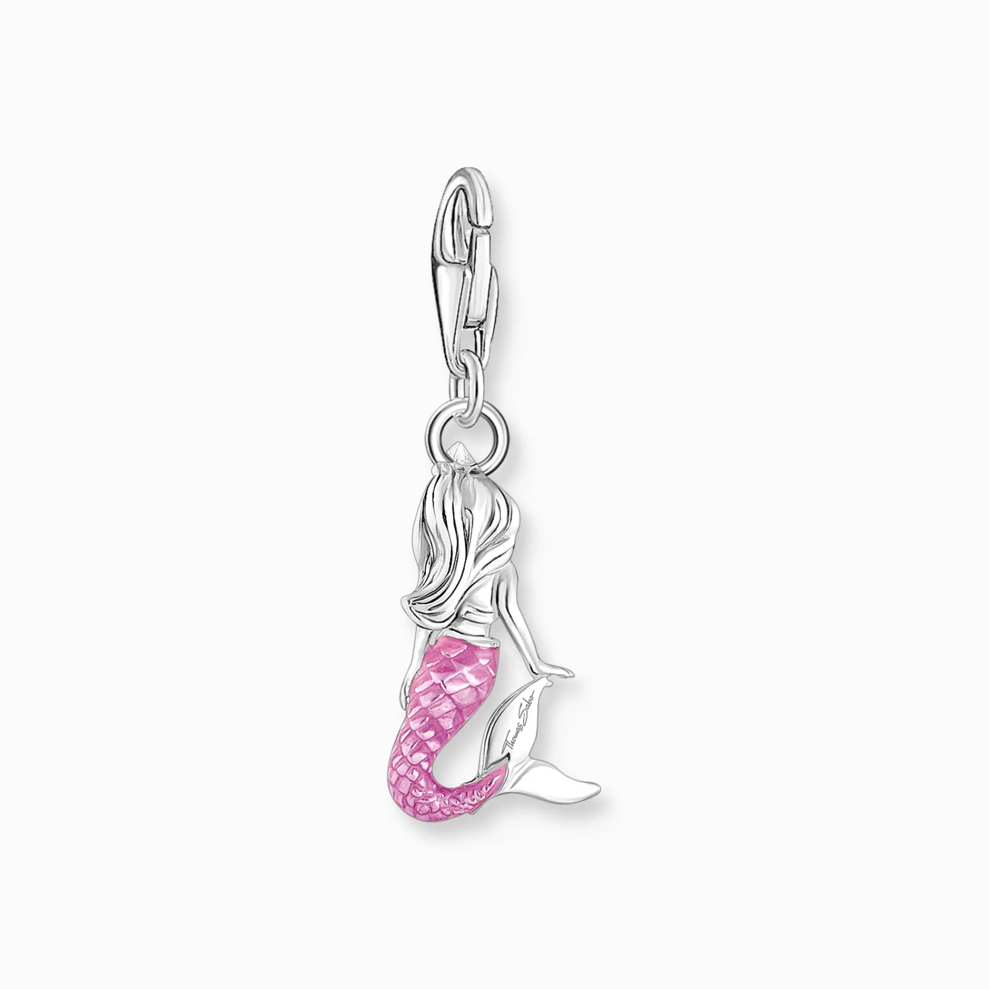 THOMAS SABO Silver charm pendant little mermaid with pink cold enamel-Women Charms | Charms