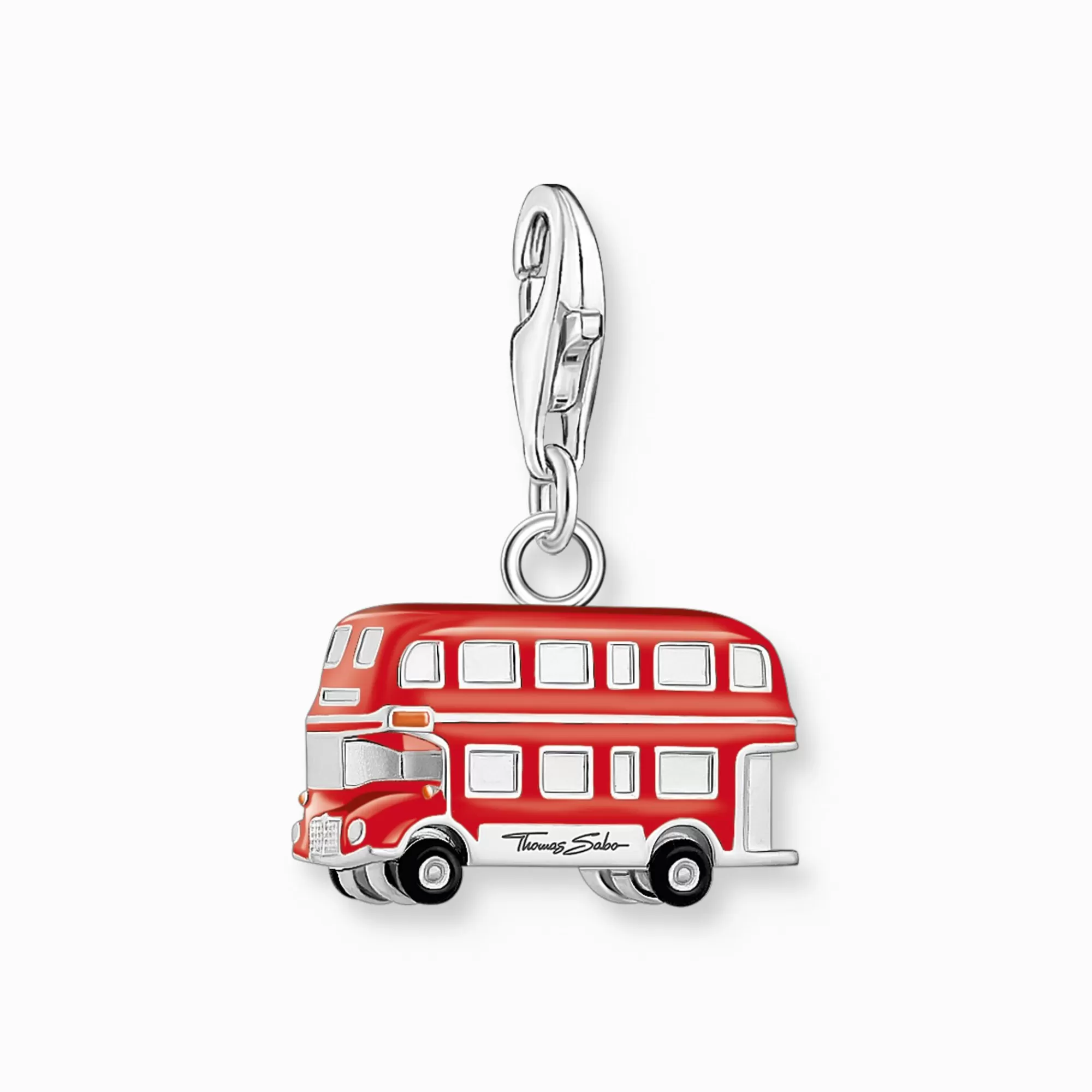 THOMAS SABO Silver charm pendant LONDON bus with red cold enamel-Women Charms | Charms