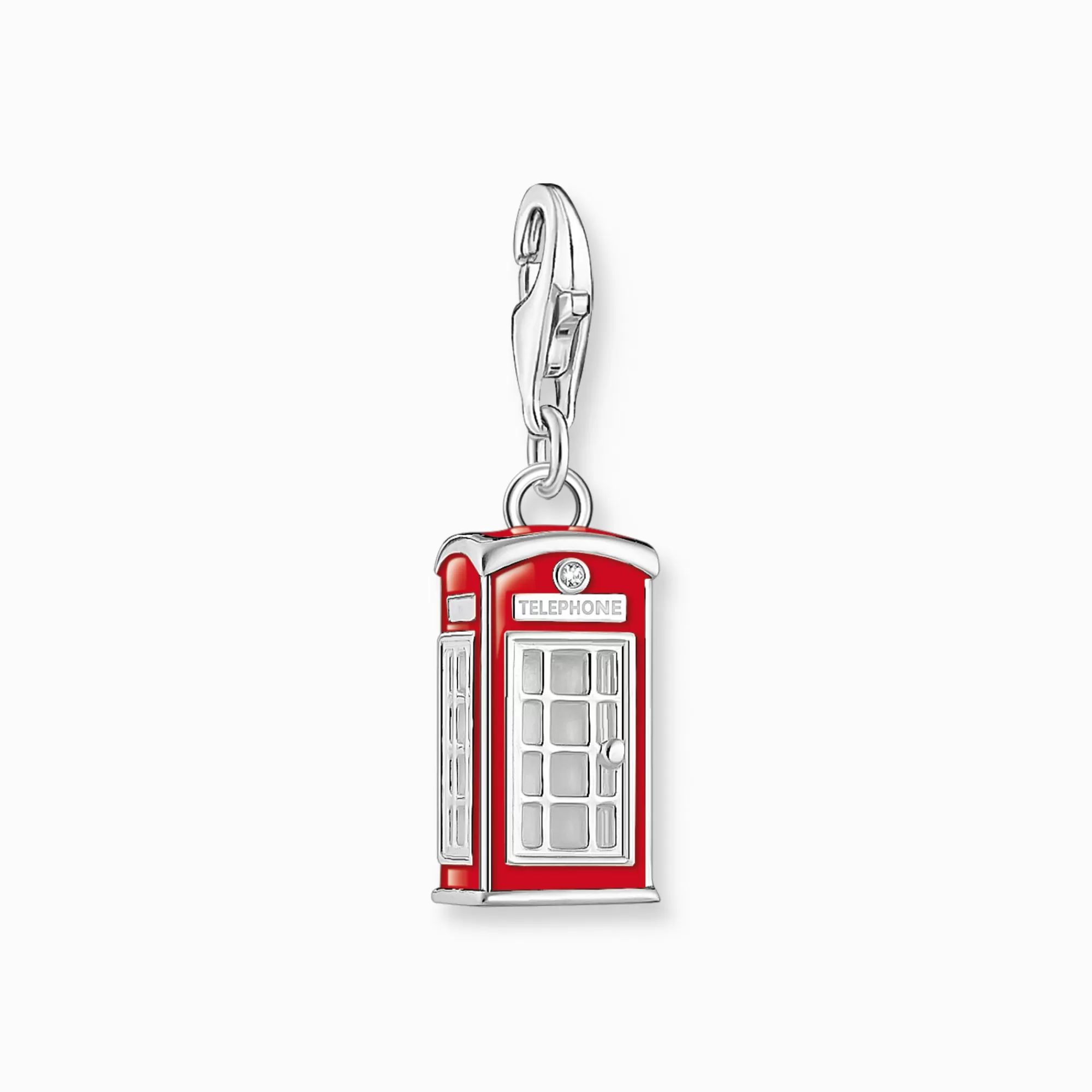THOMAS SABO Silver charm pendant LONDON telephone box with red cold enamel-Women Charms | Charms