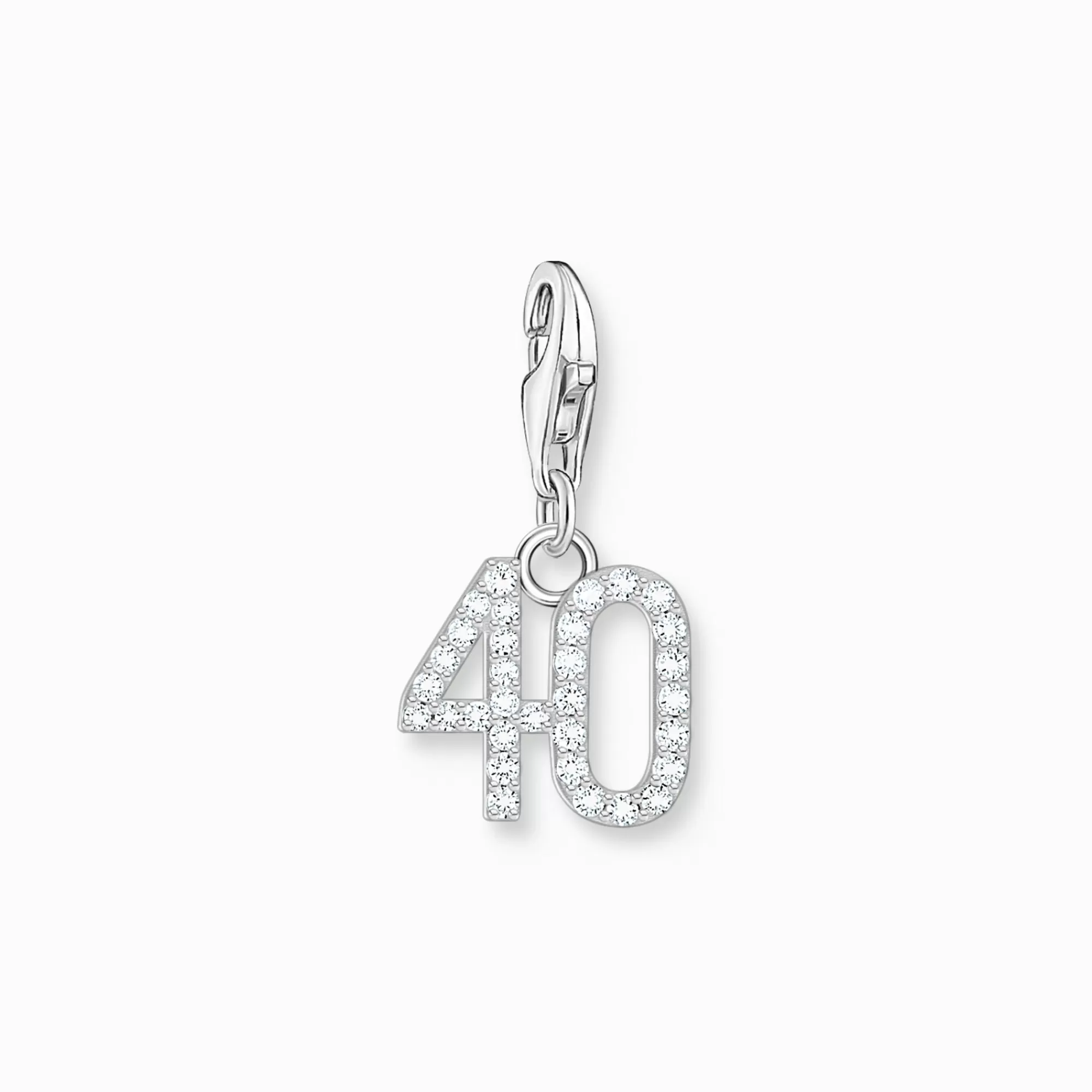 THOMAS SABO Silver charm pendant number 40 with zirconia-Women Charms | Charms