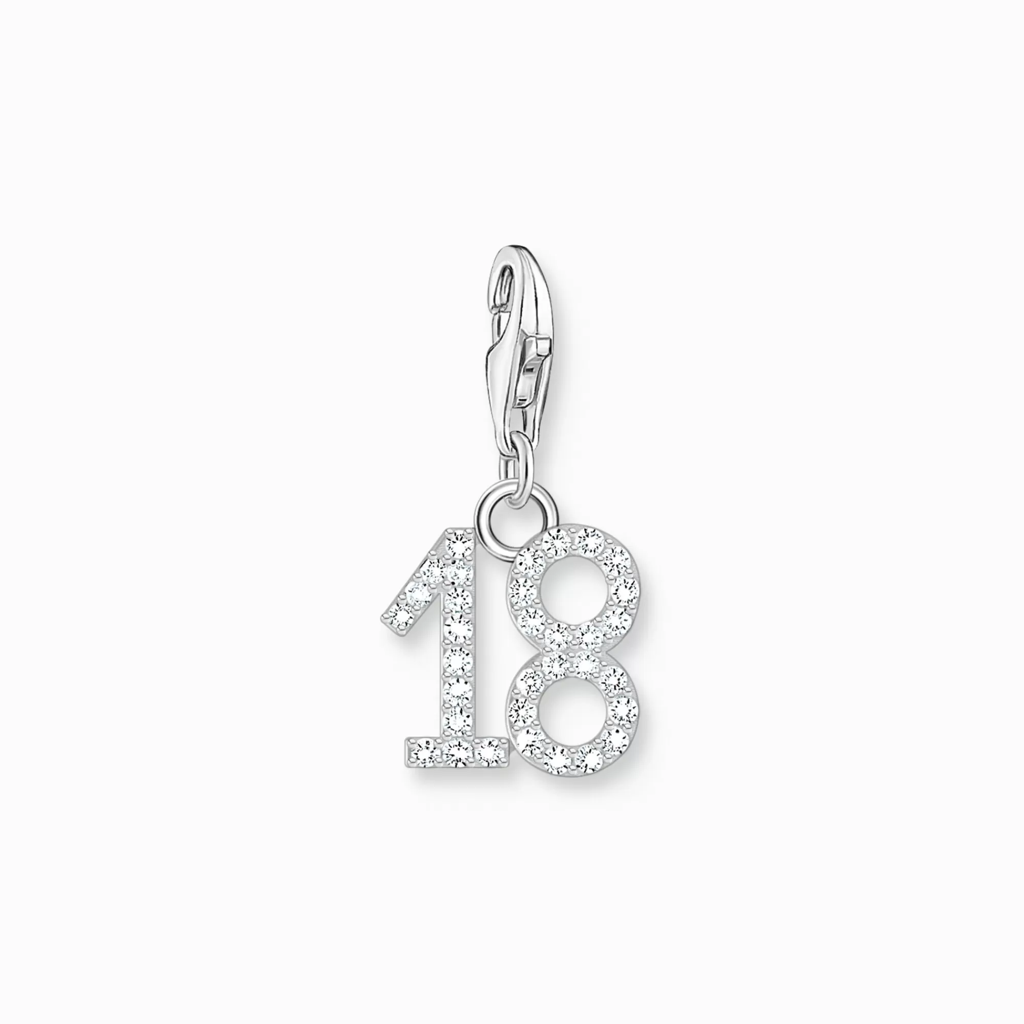 THOMAS SABO Silver charm pendant number 18 with zirconia-Women Charms | Charms